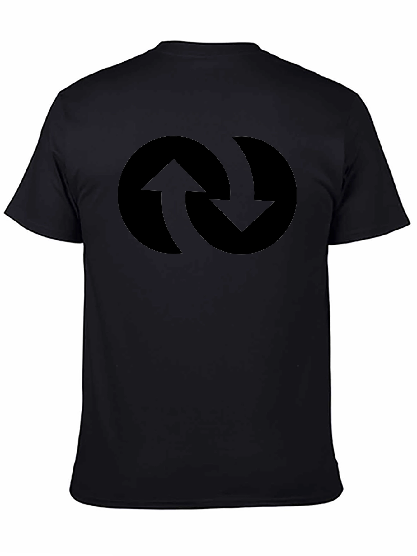 Black Black Circular Arrow Graphic Tee - Modern Design view 4