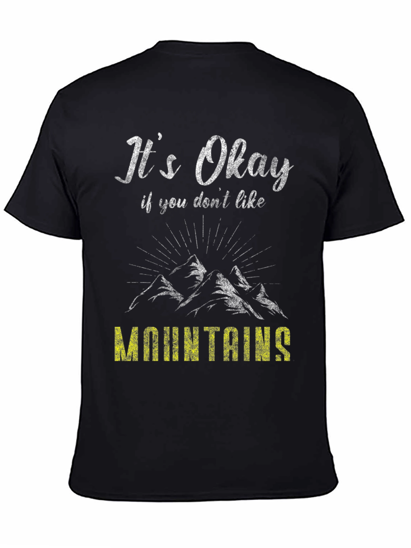 Black It's Okay Mountains Graphic Tee view 4