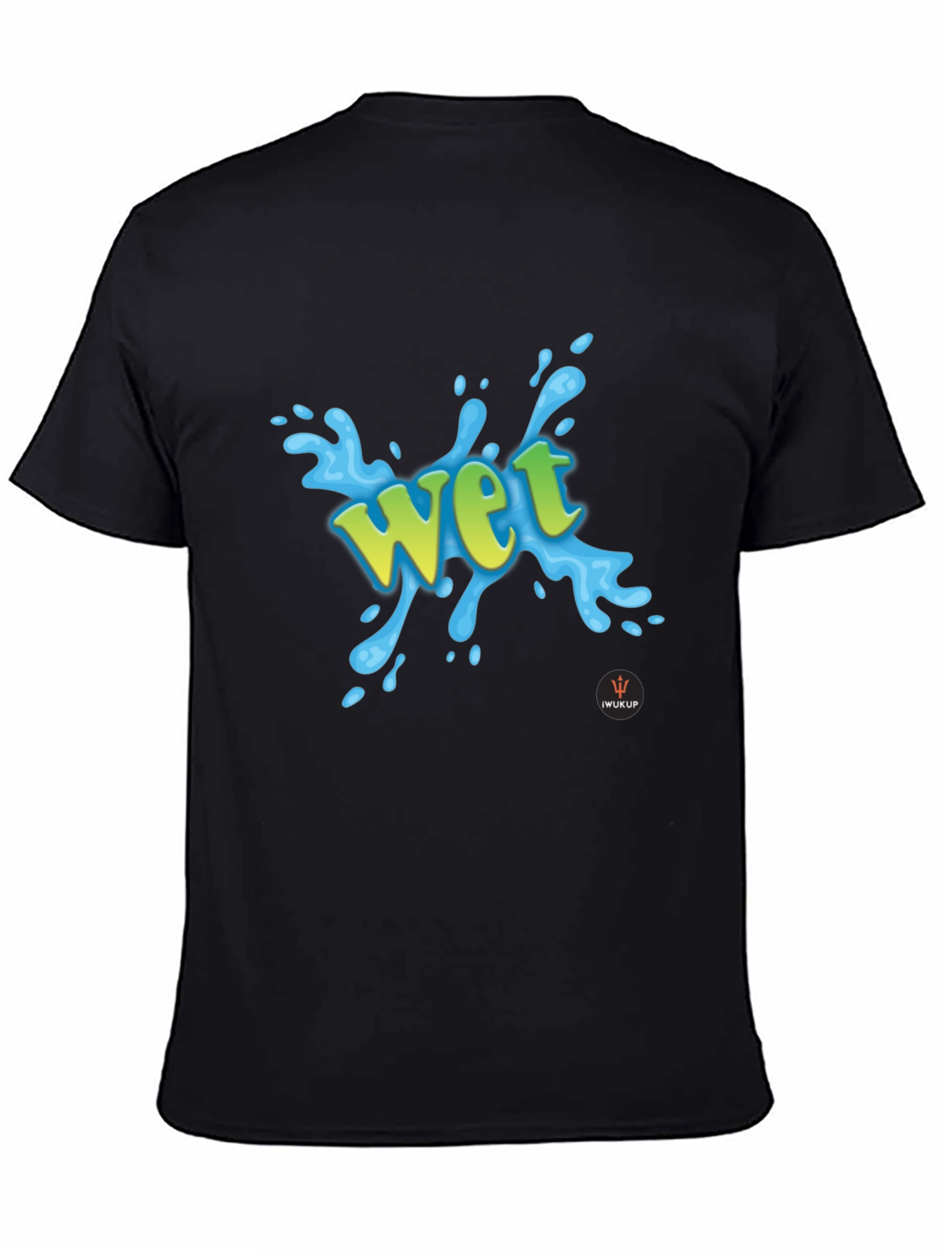 Black Wet Graphic Print Black T-Shirt view 4