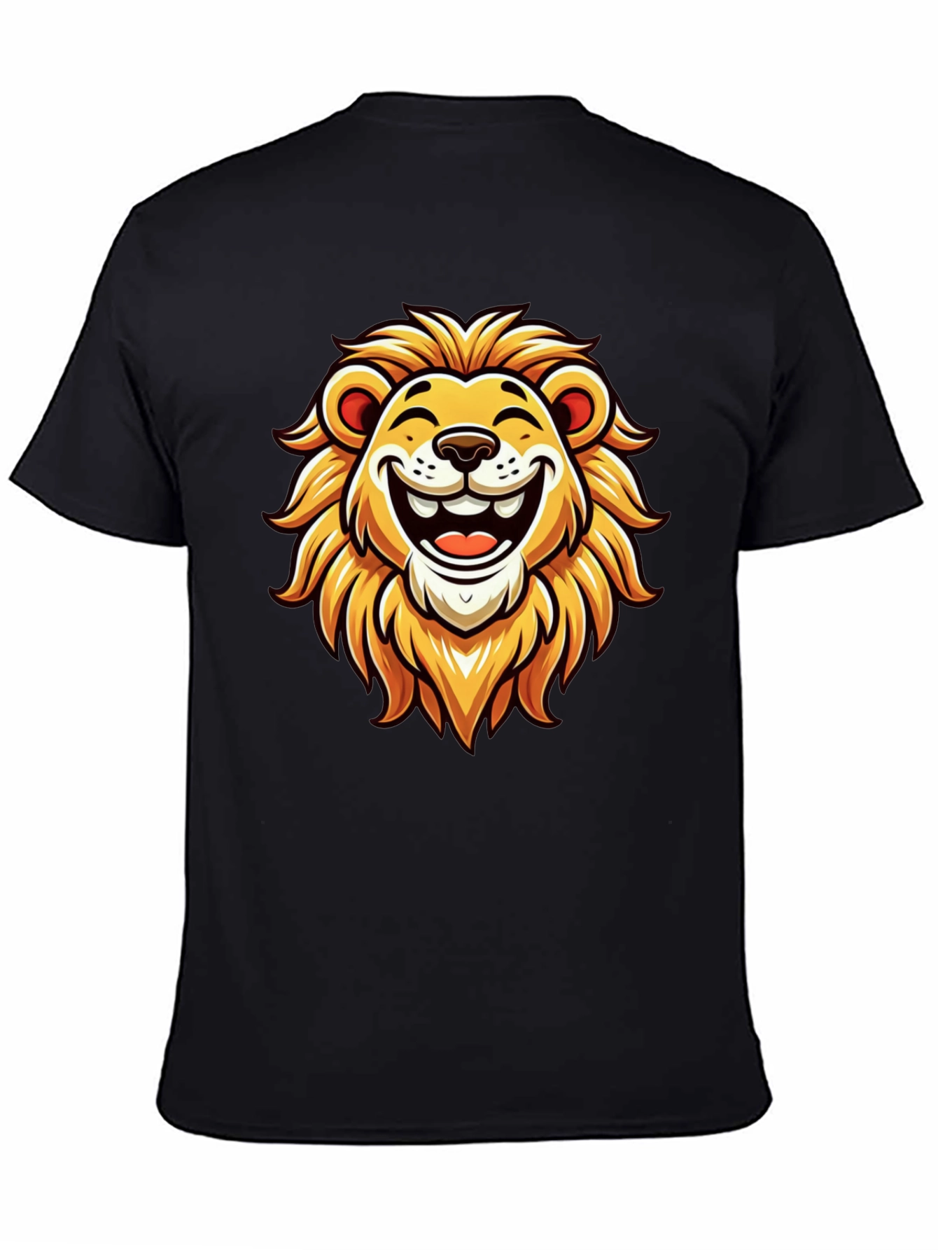 Black Lion Graphic Tee - Black Cotton T-Shirt view 4