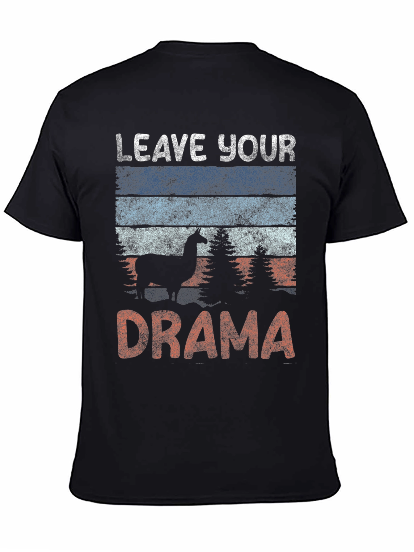 Black Leave Your Drama Llama Graphic Tee view 4