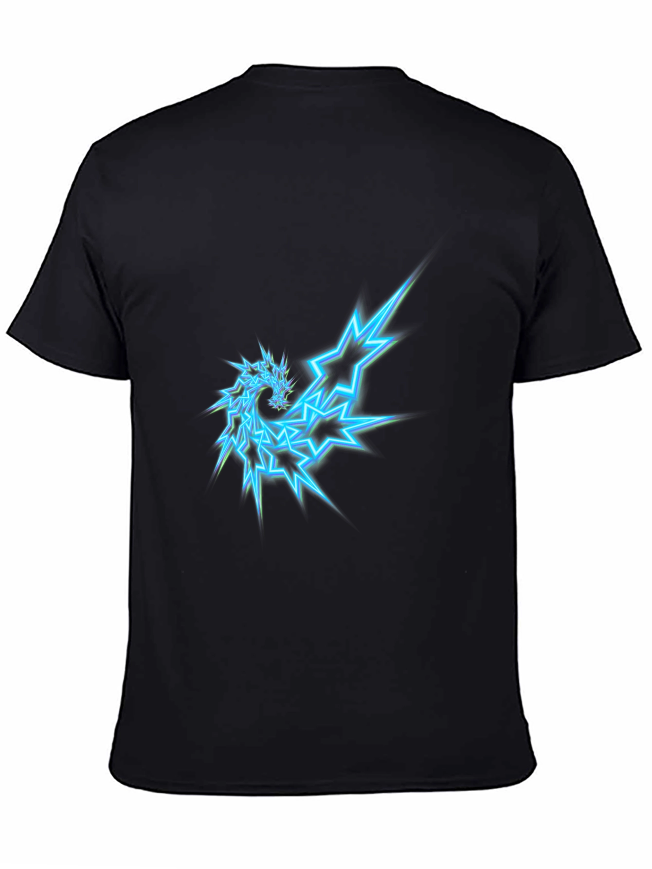 Black Electric Dragon Graphic Tee - Cool Casual Style view 4