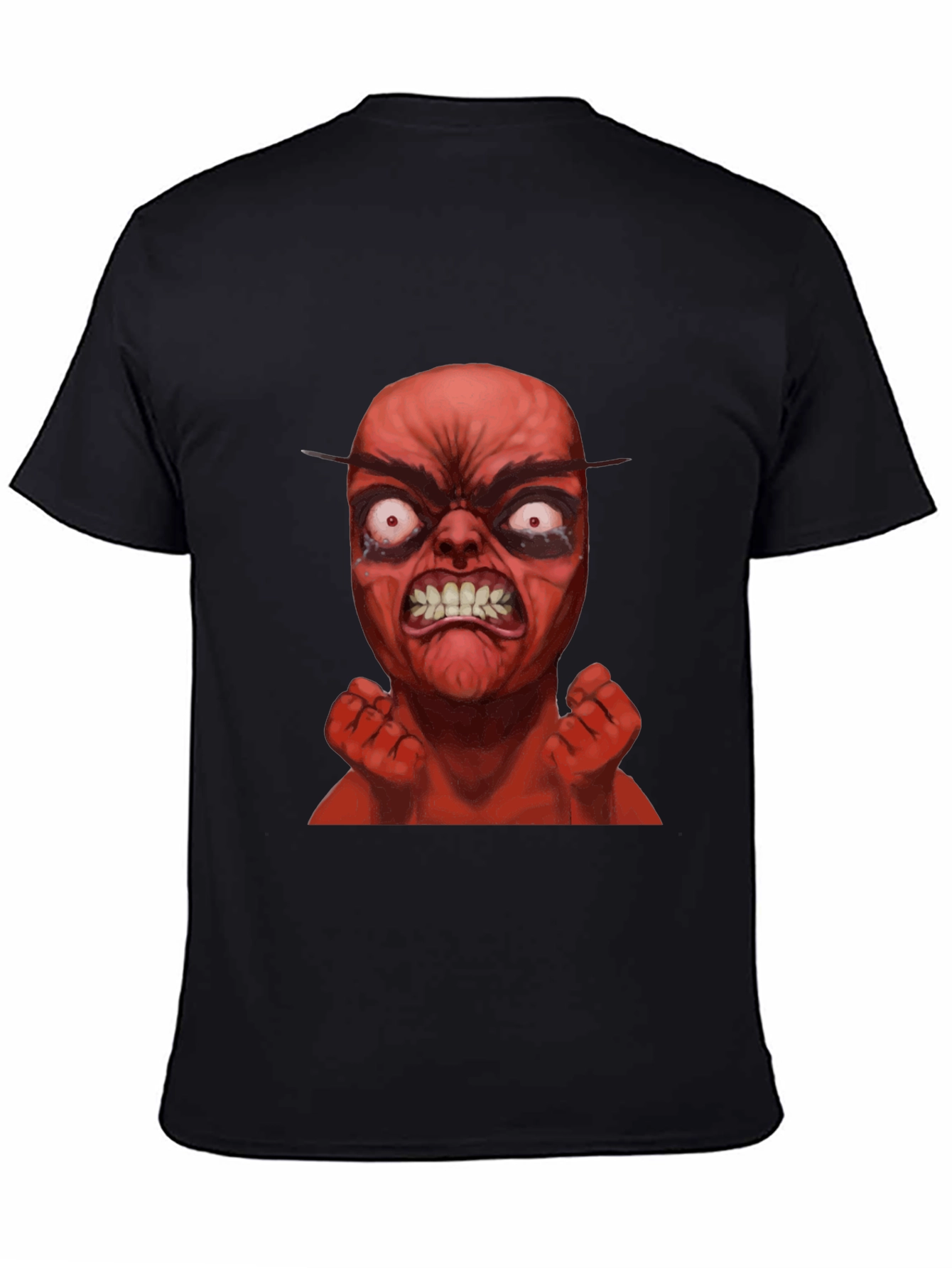 Black Angry Red Character Graphic T-Shirt view 4