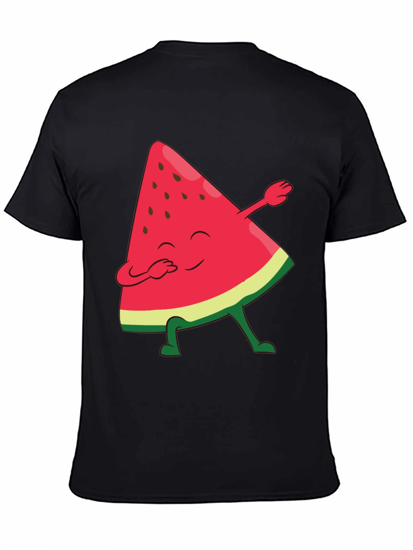 Black Watermelon Dab Funny Graphic Tee view 4