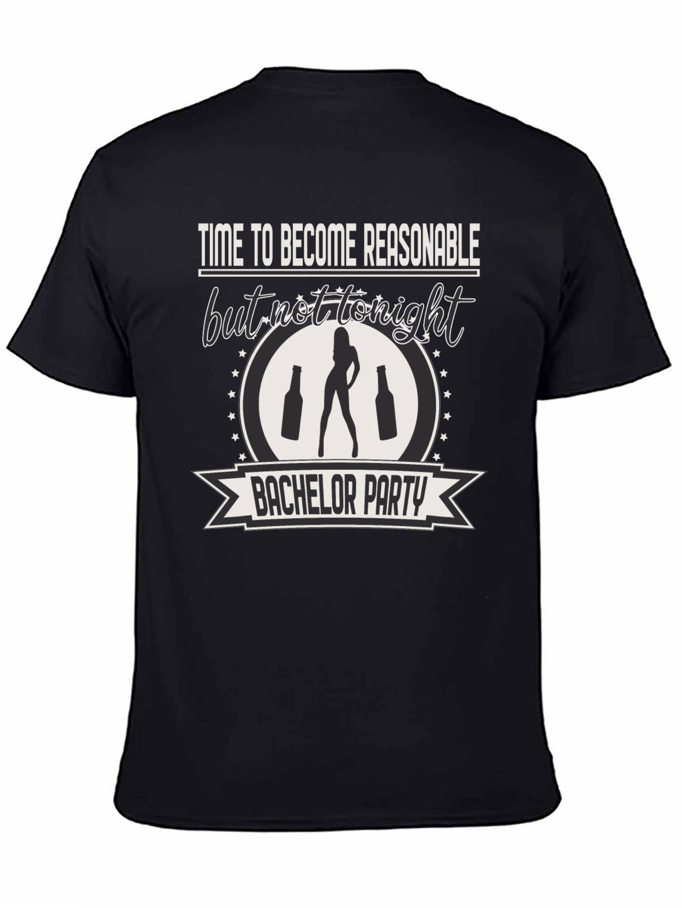 Black Bachelor Party Tee: Time to Become Unreasonable! view 4