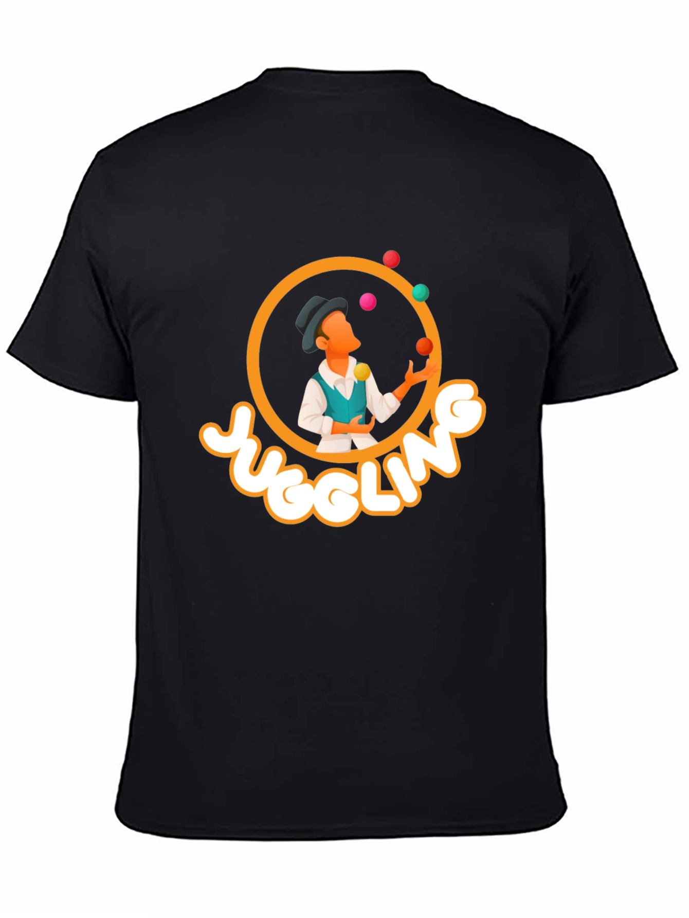 Black Juggling T-Shirt - Black Graphic Tee view 4