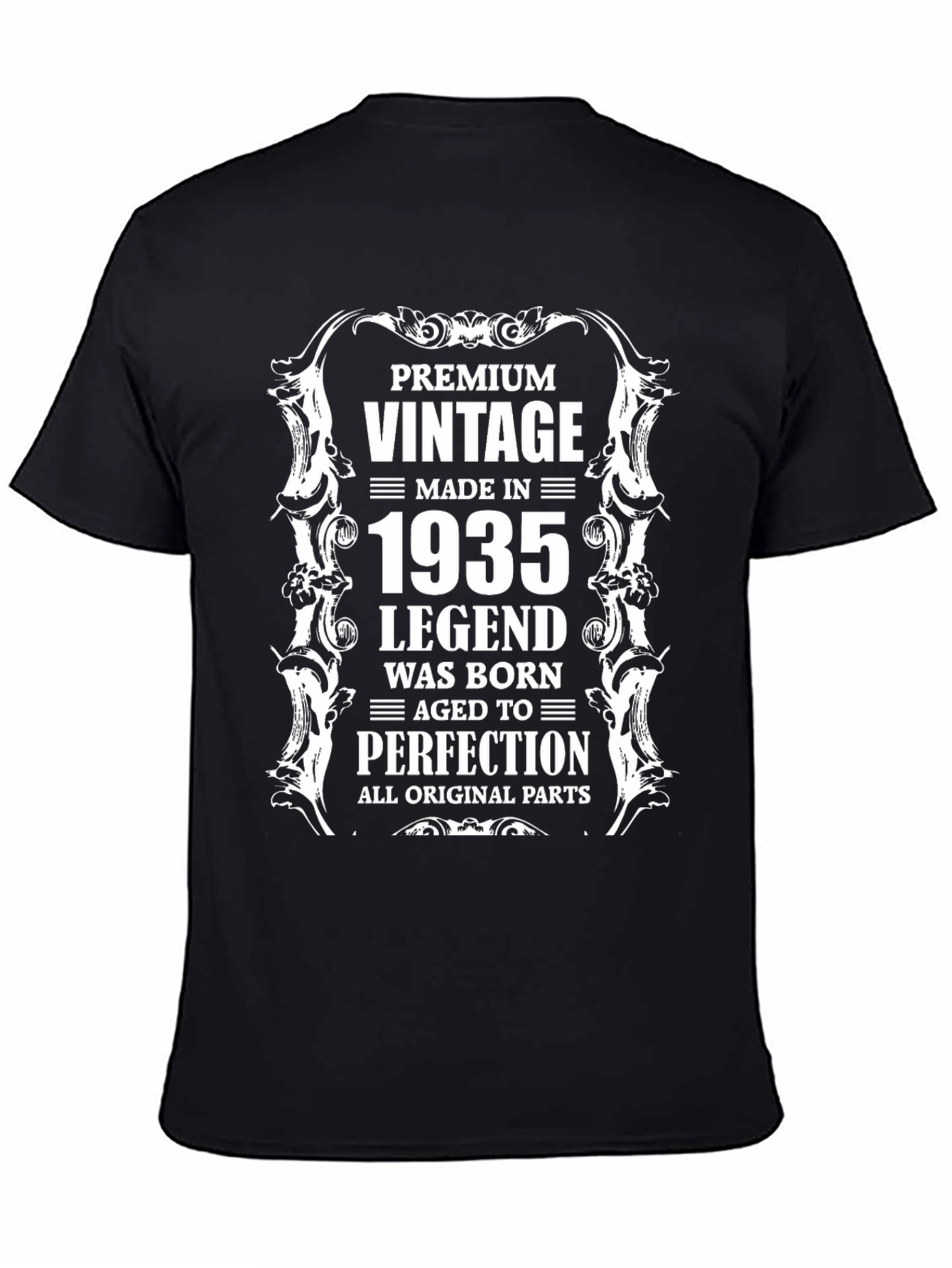 Black Vintage Made in 1935 Legend T-Shirt view 4