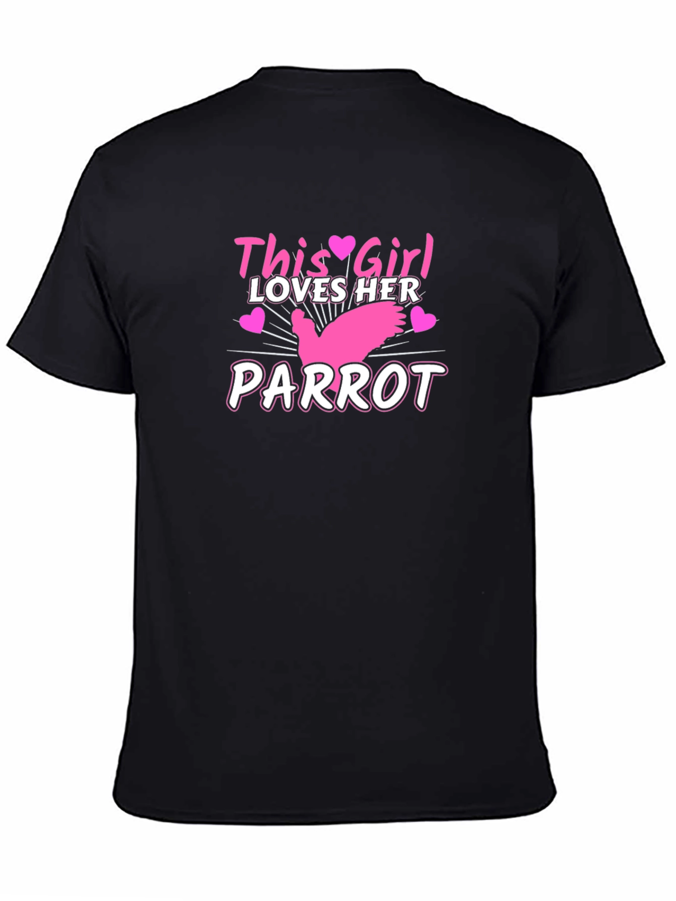 Black This Girl Loves Her Parrot T-Shirt - Black view 4