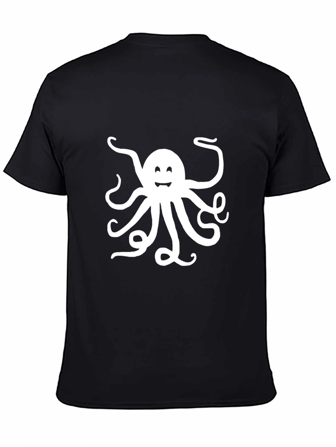 Black Octopus Graphic Tee - Black Cotton T-Shirt view 4