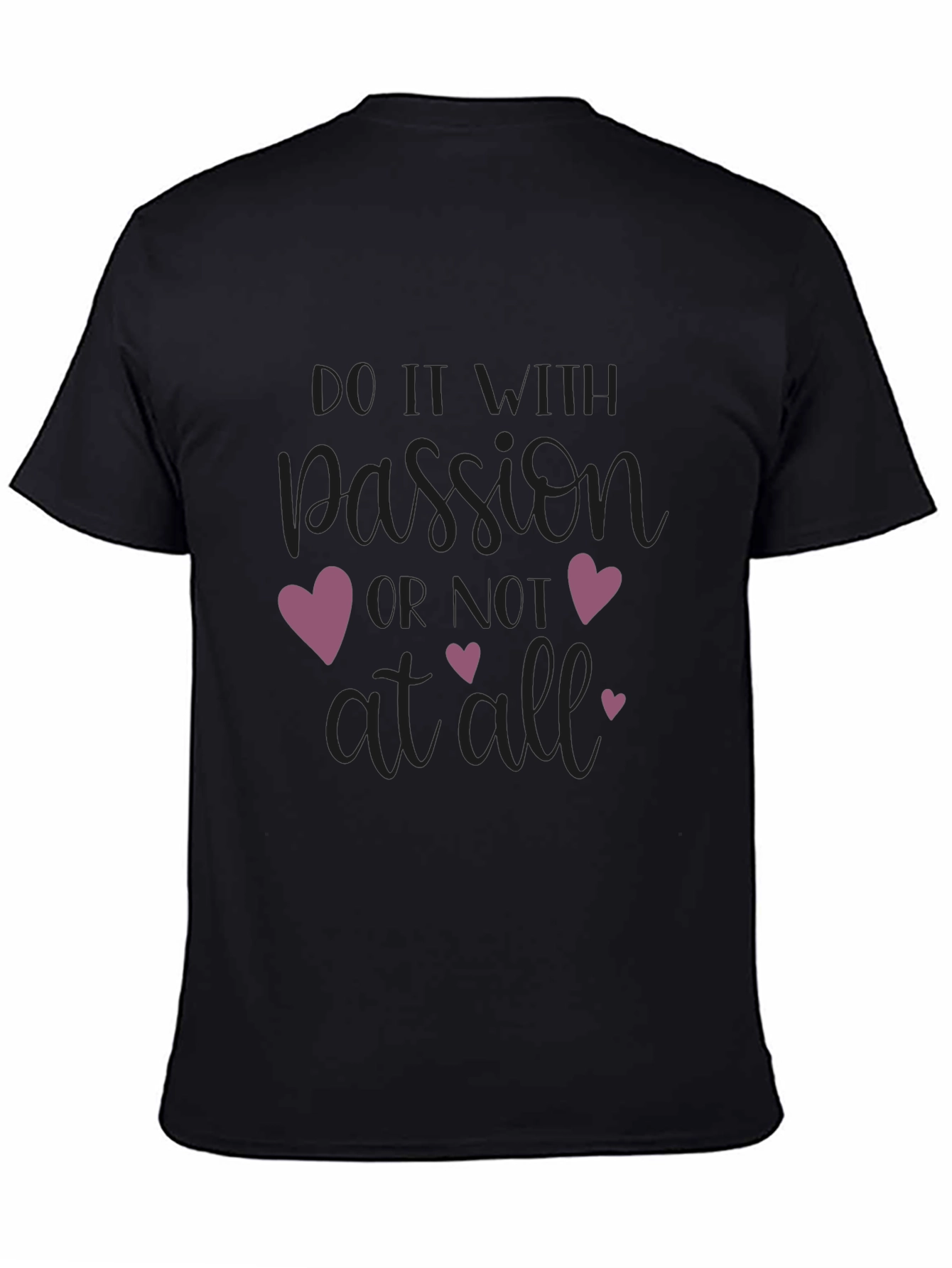 Black Passion Heart Graphic Black T-Shirt view 4