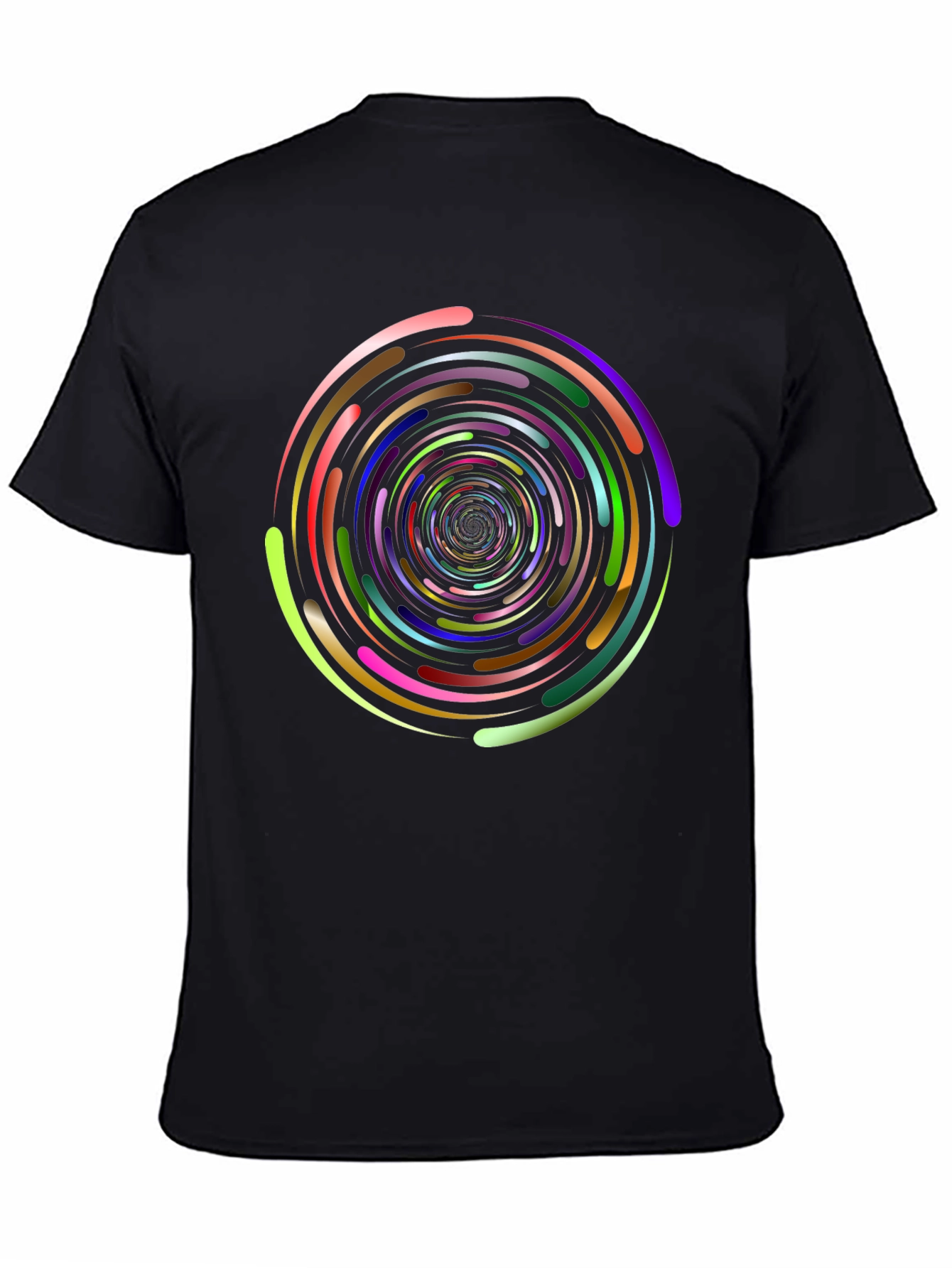 Black Vortex Swirl Graphic Tee - Black view 4