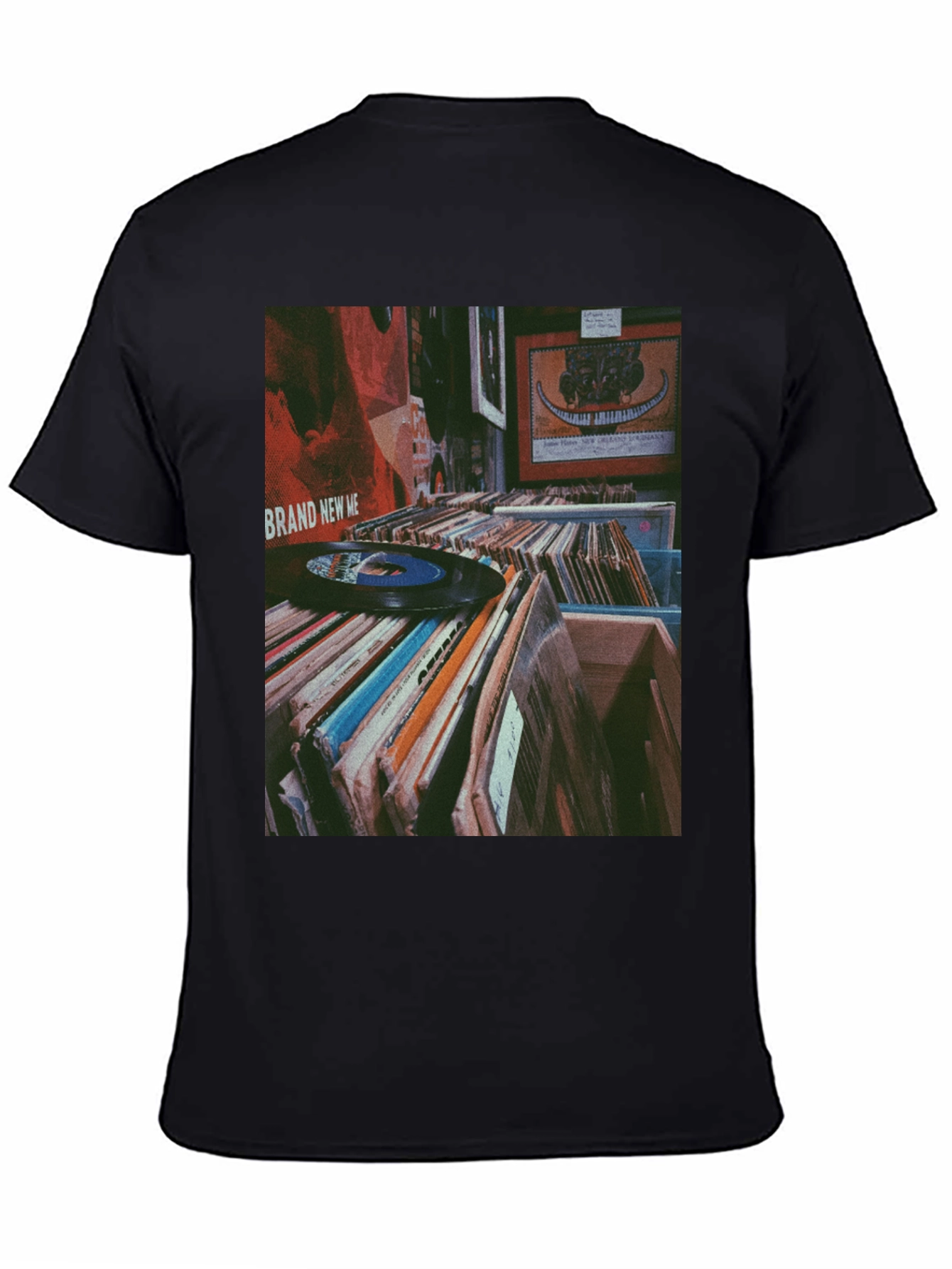 Black Vinyl Record Collection Graphic Tee - Music Lover Shirt view 4