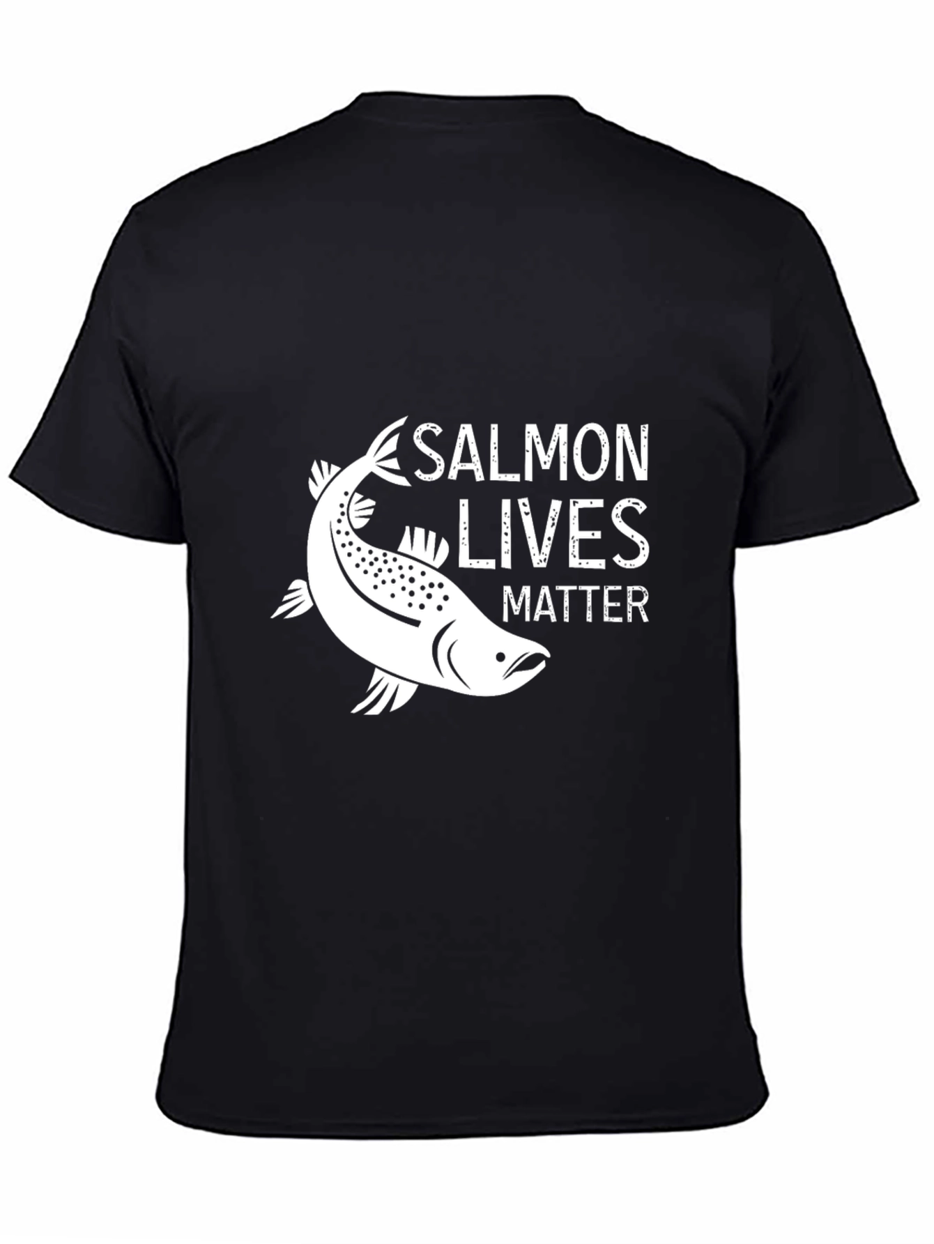 Black Salmon Lives Matter Graphic Tee - Black view 4