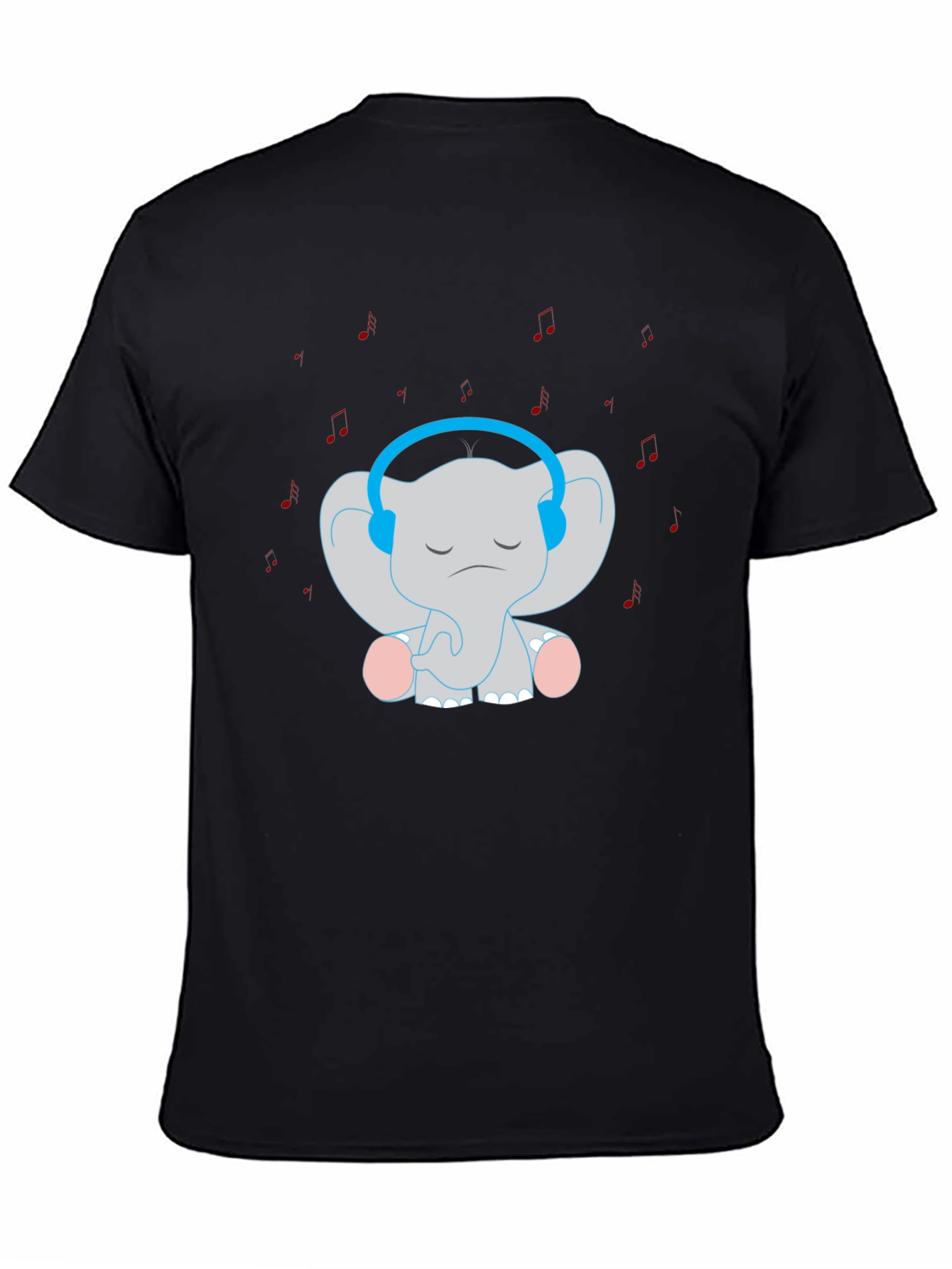 Black Elephant Tunes T-Shirt: Cute Music Lover Tee view 4