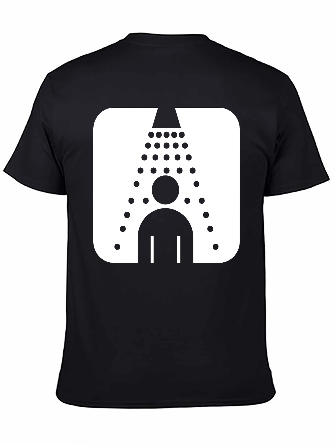 Black Shower Icon Black T-Shirt - Clean Humor Graphic Tee view 4