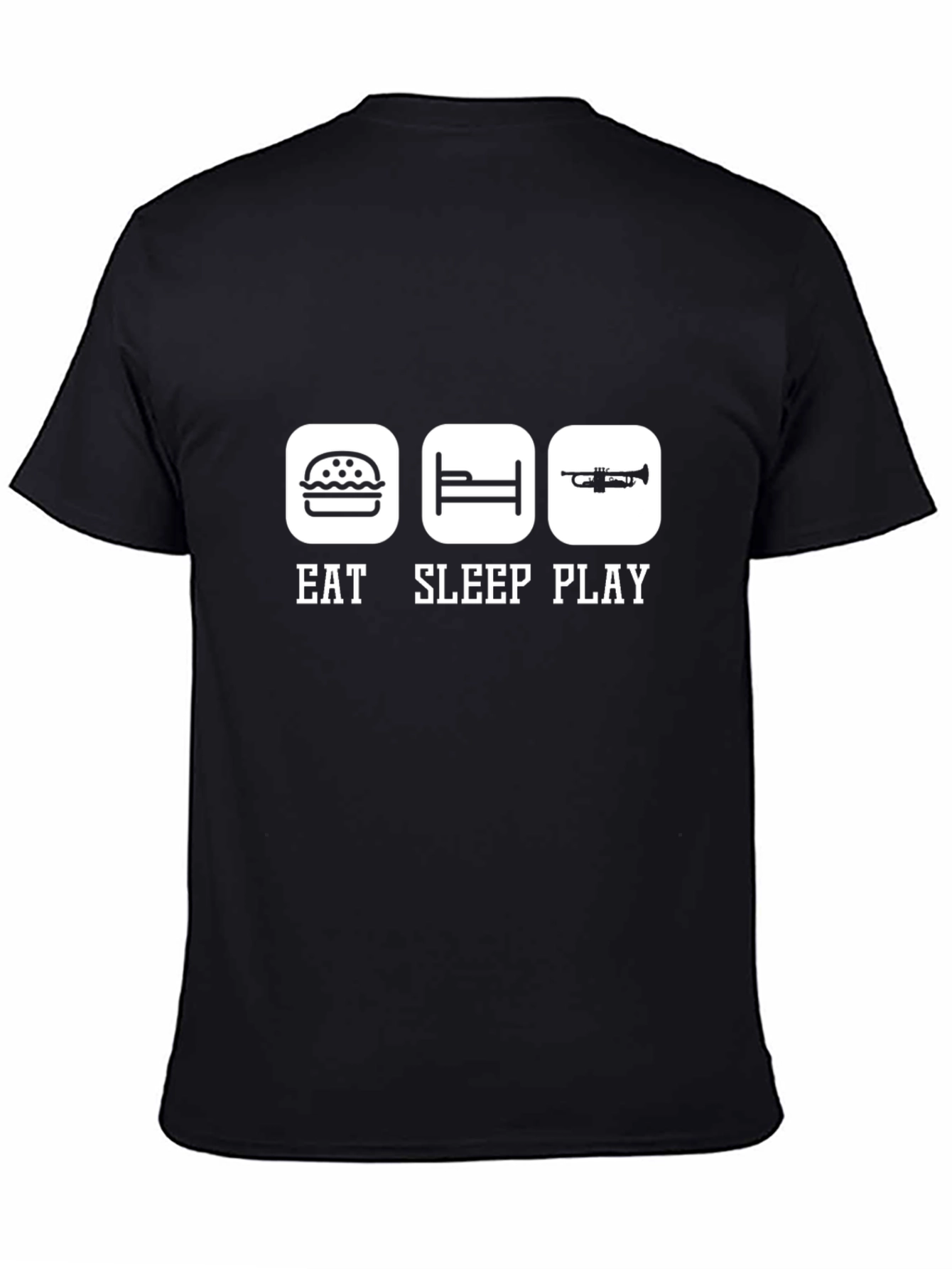 Black Eat Sleep Play Graphic Tee - Black Casual T-Shirt view 4
