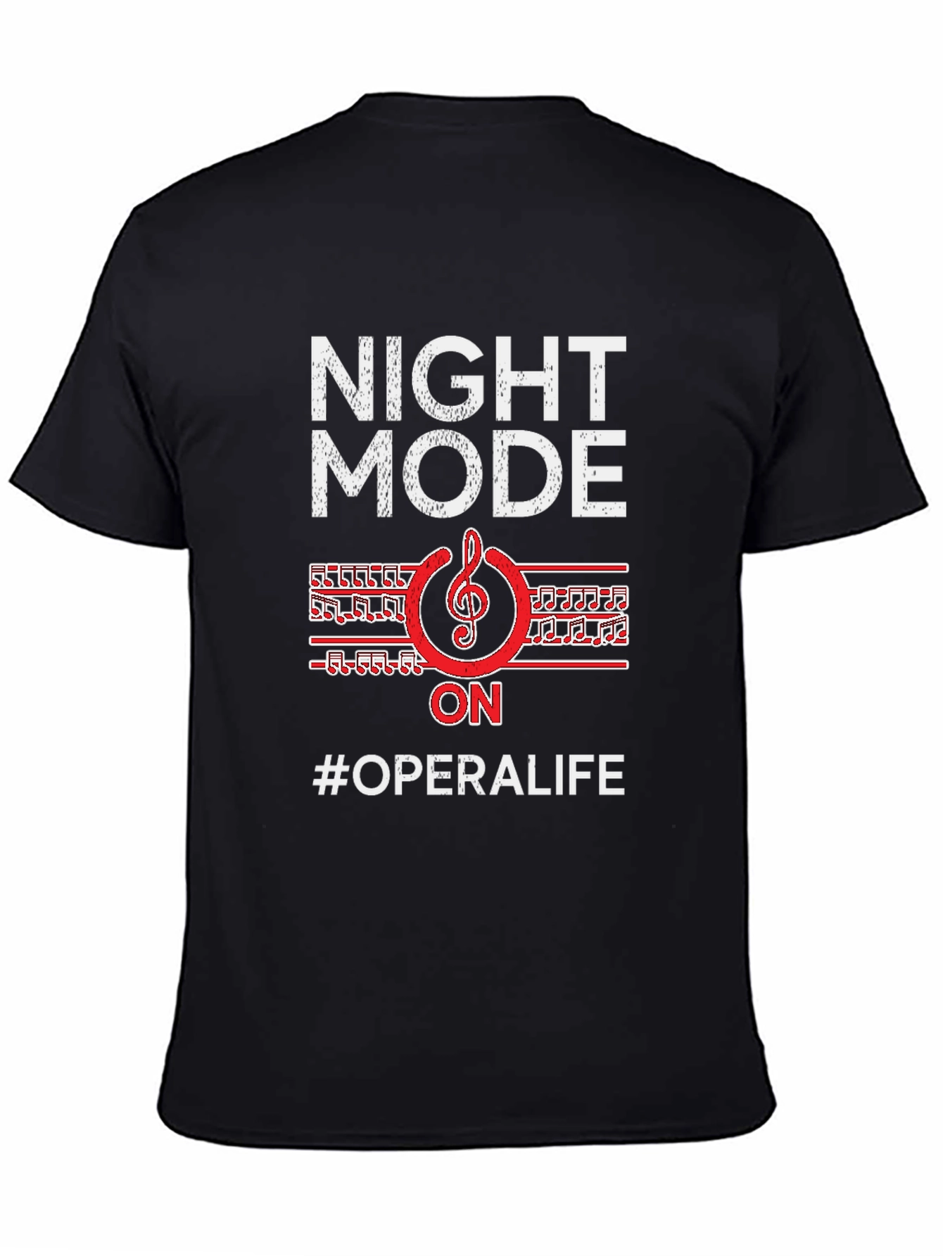 Black Night Mode On #OperaLife Graphic T-Shirt view 4