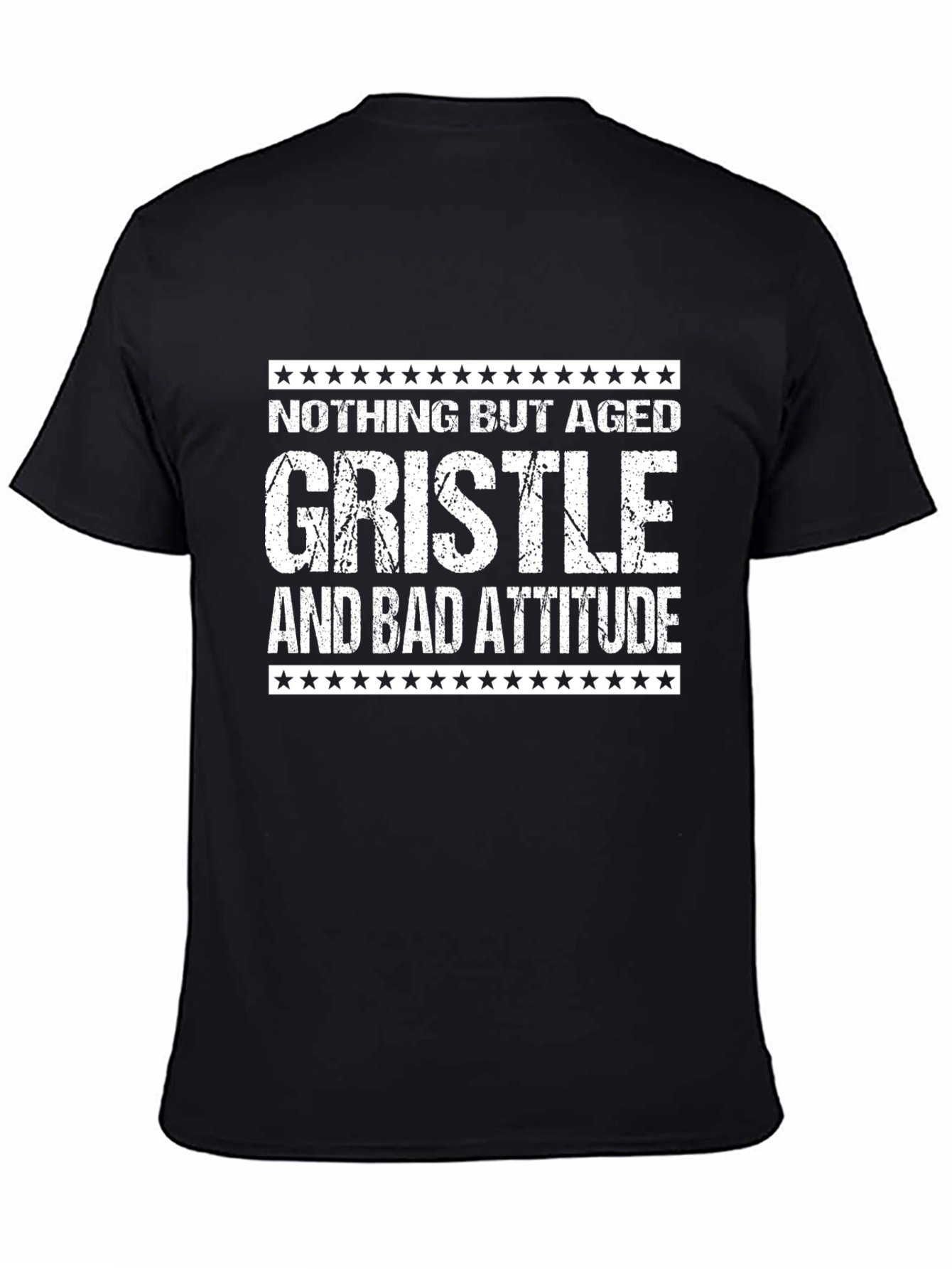 Black Aged Gristle & Bad Attitude Graphic Tee view 4