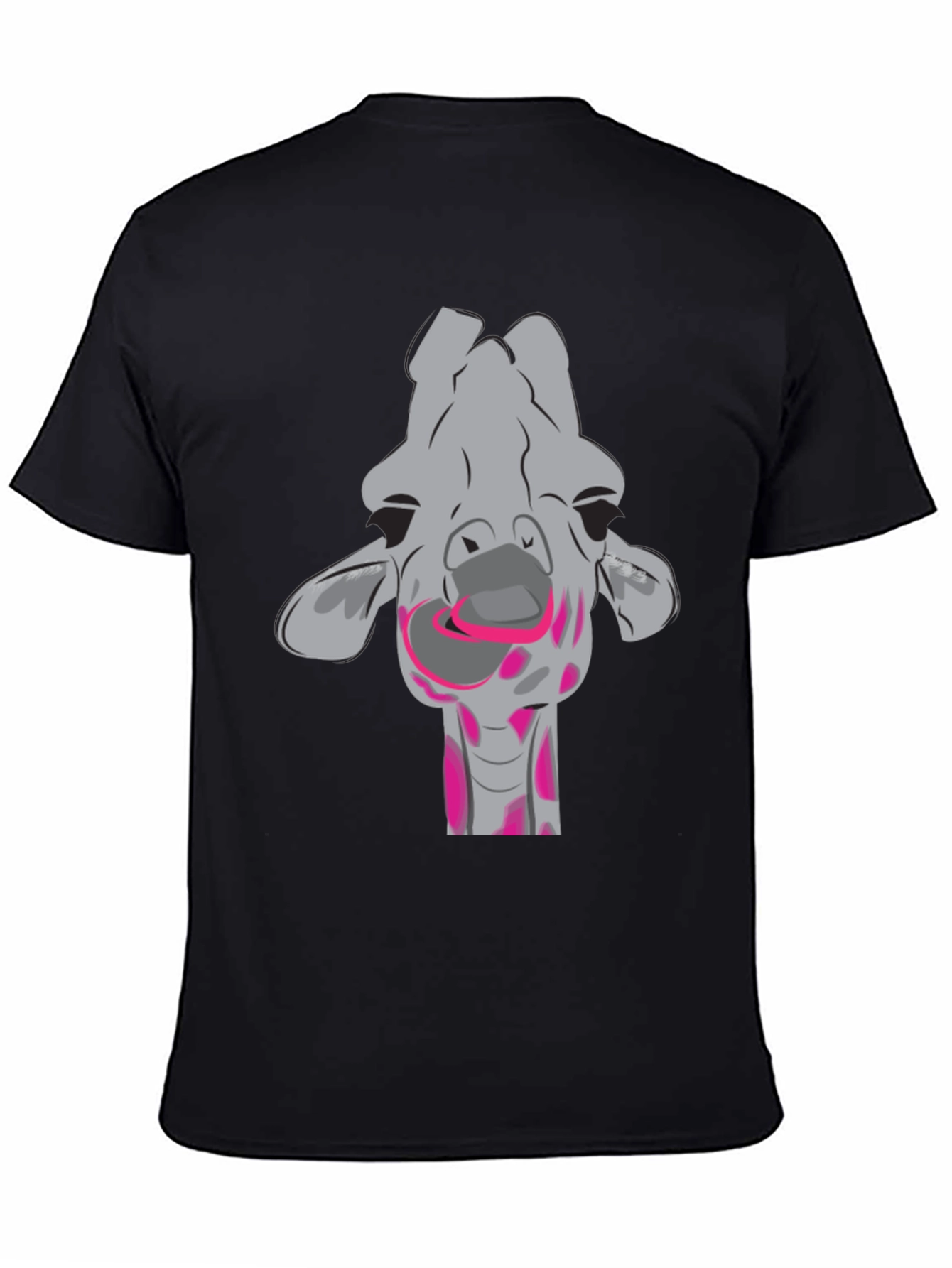 Black Fun Giraffe Graphic T-Shirt view 4