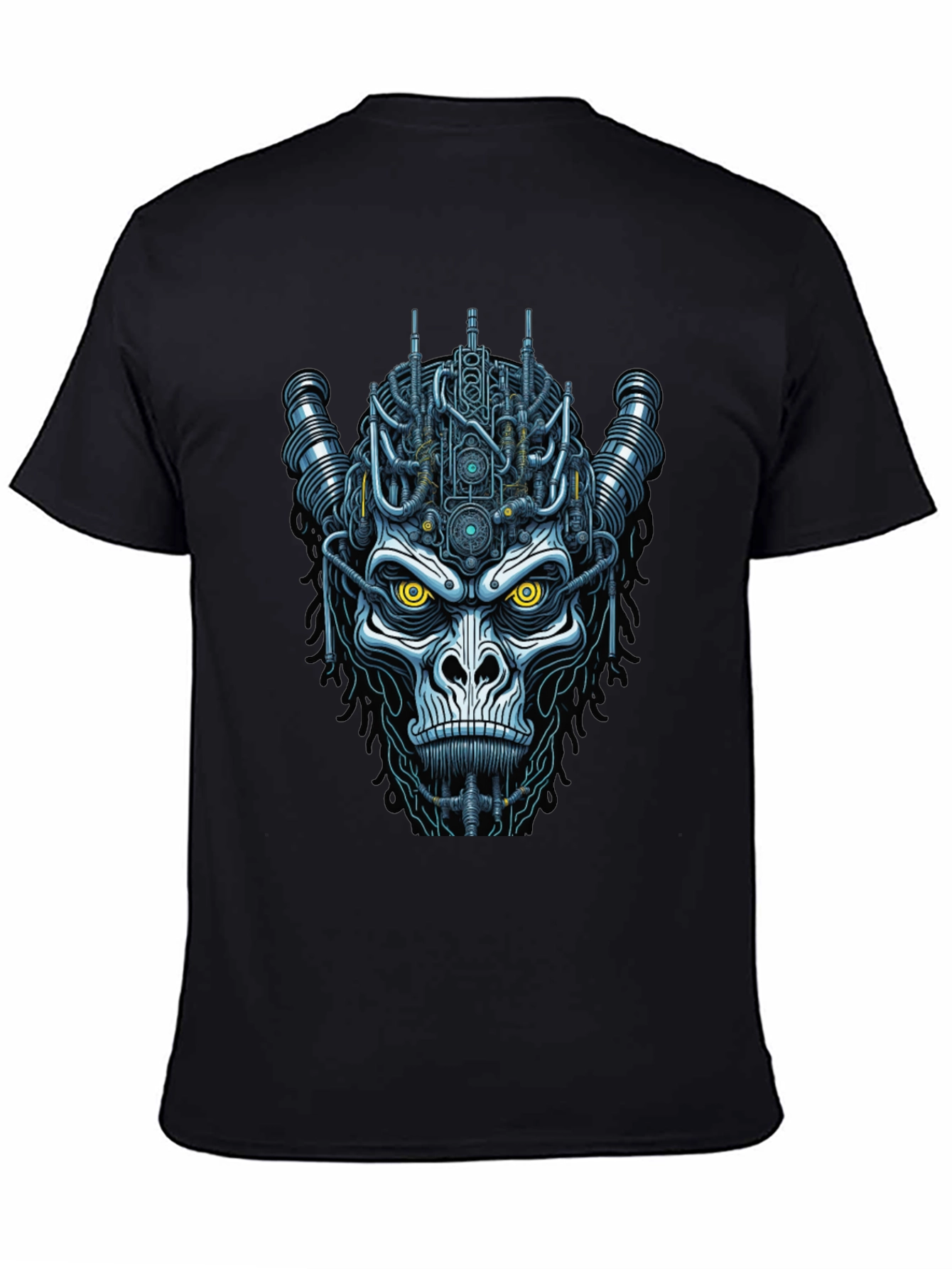 Black Cyberpunk Gorilla Graphic Tee - Unique Sci-Fi Design view 4
