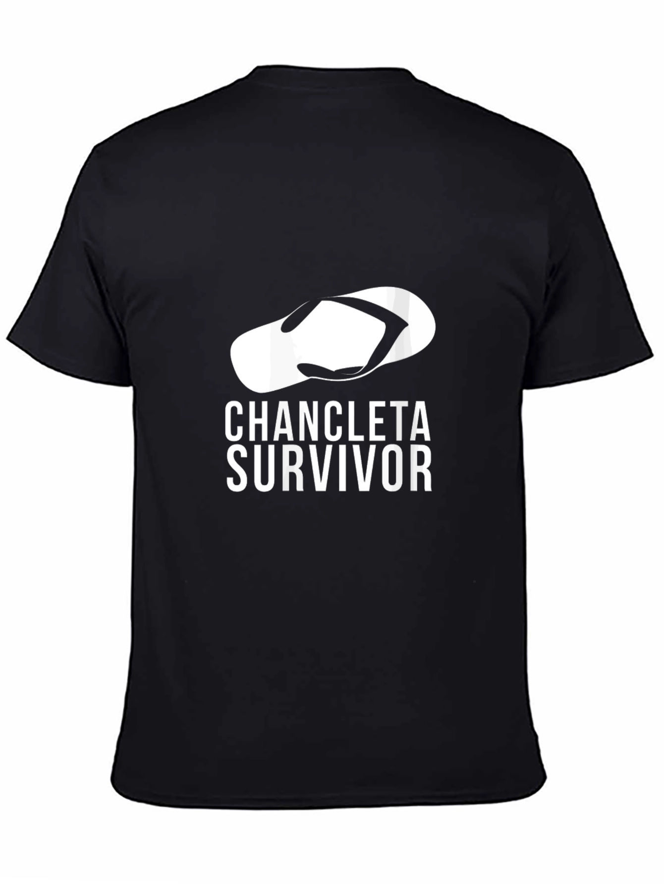 Black Chancla Survivor T-Shirt - Funny Graphic Tee view 4