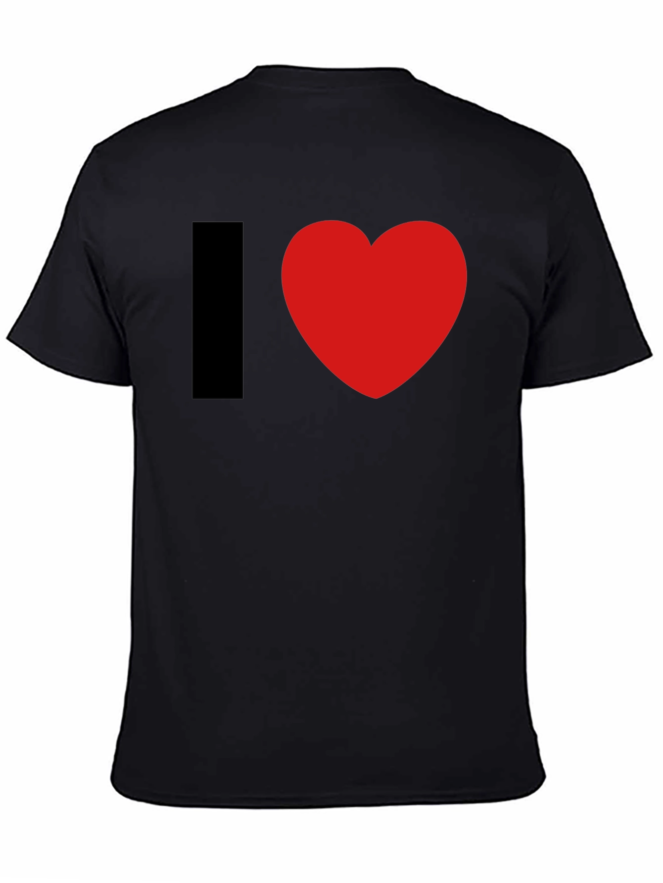 Black I Heart Graphic Tee - Black Cotton Blend T-Shirt view 4