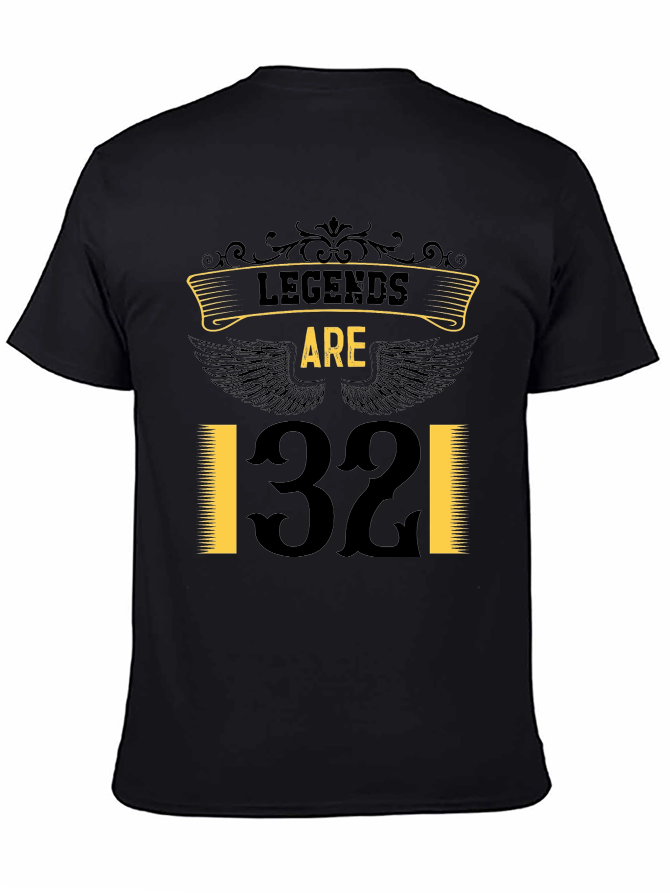 Black Legends Are 32 T-Shirt - Black view 4