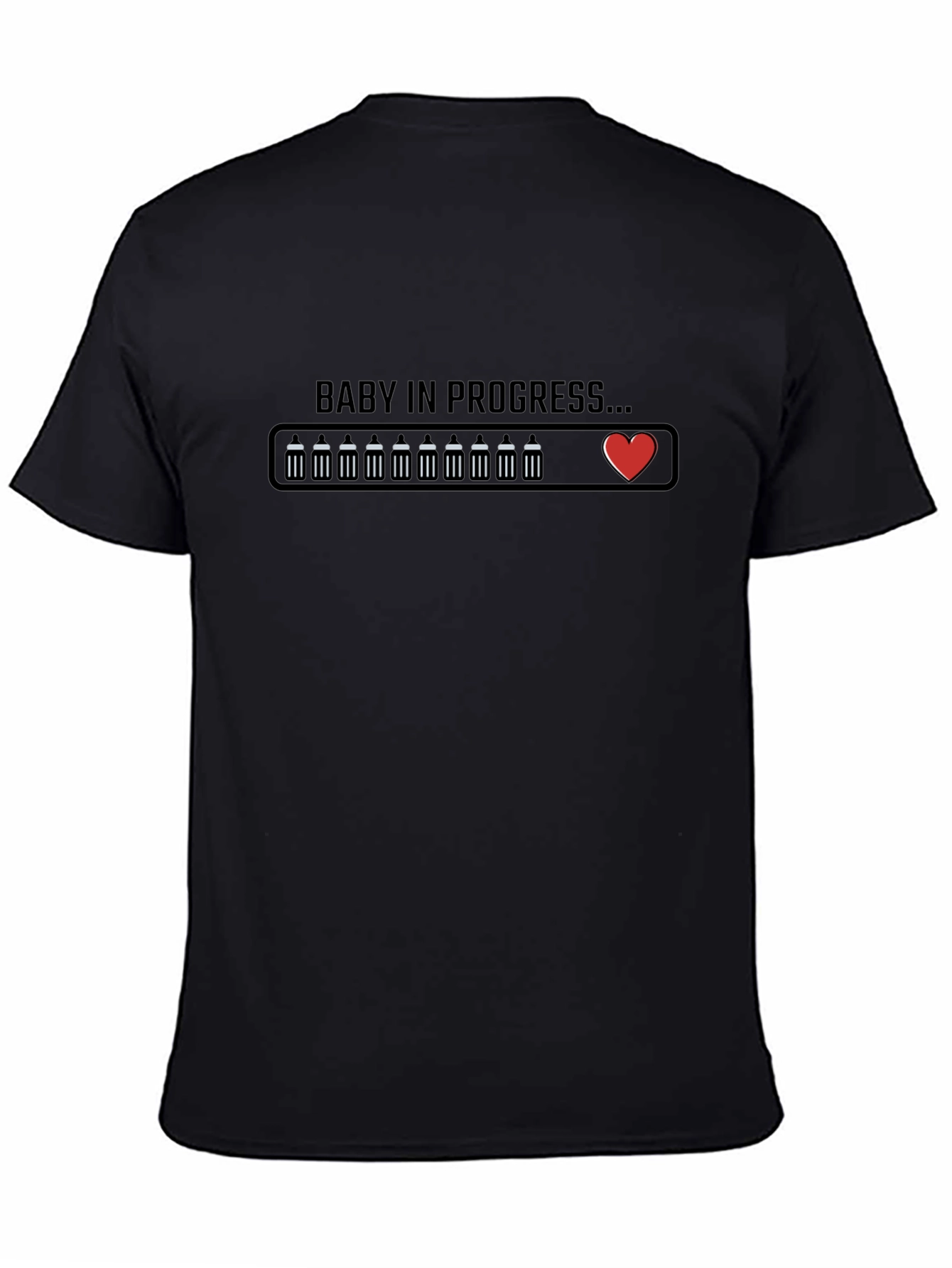 Black Baby in Progress Loading Bar T-Shirt view 4