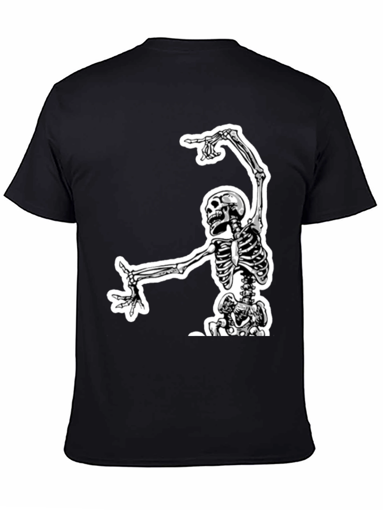 Black Skeleton Graphic Tee - Black Cotton view 4