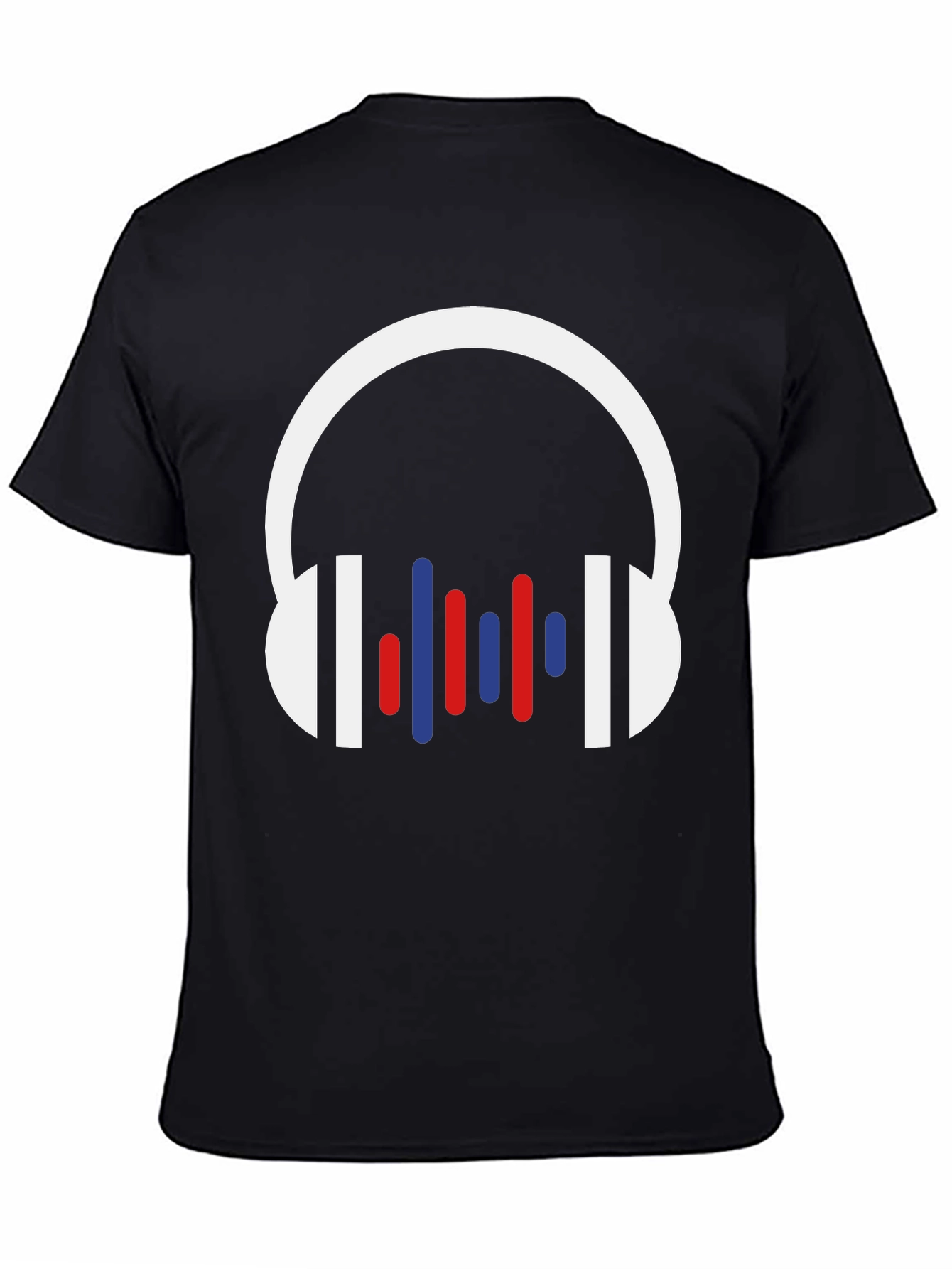 Black Headphones Graphic Tee - Music Lover T-Shirt view 4