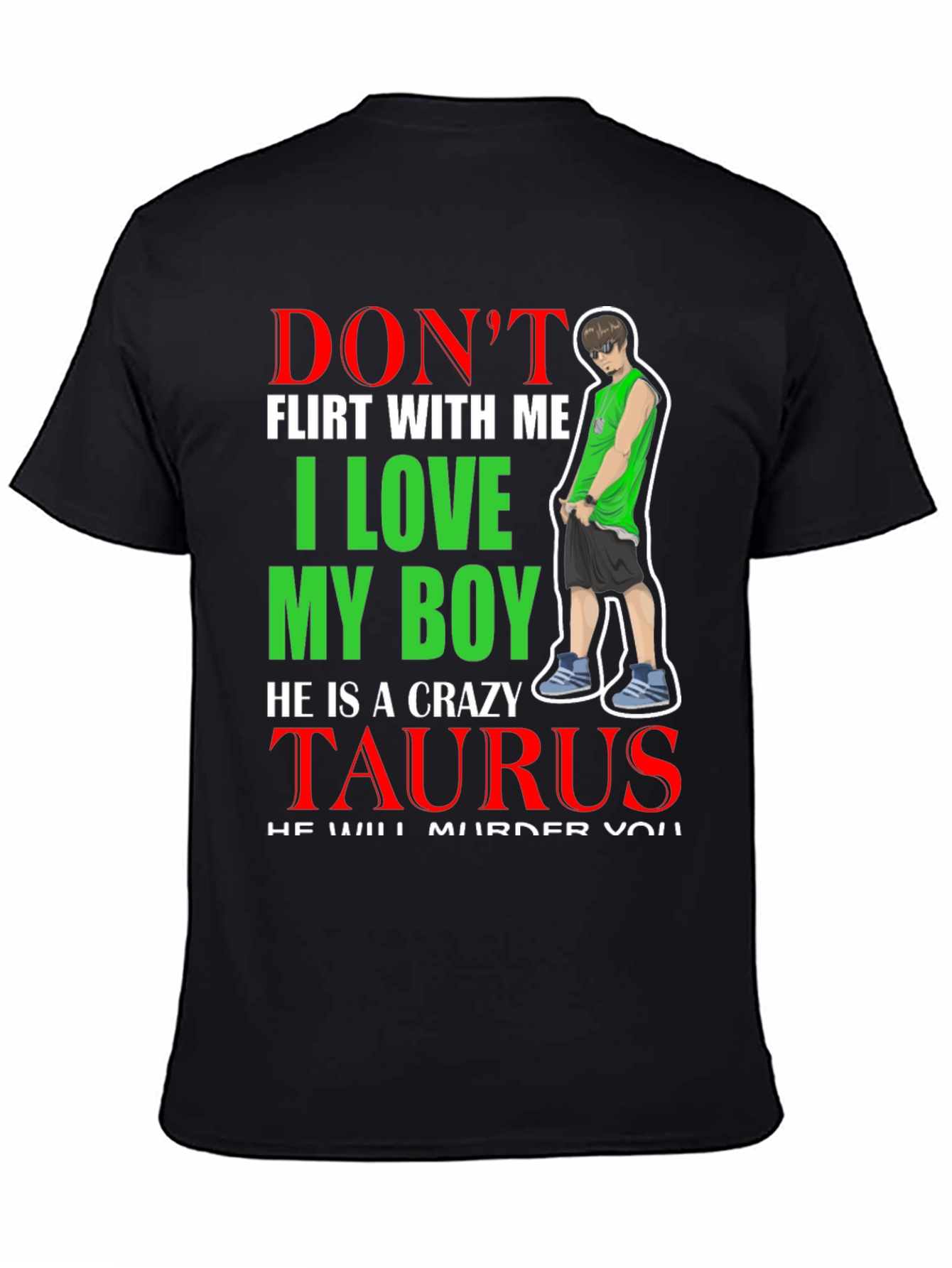 Black Don't Flirt With Me I Love My Boy T-Shirt view 4