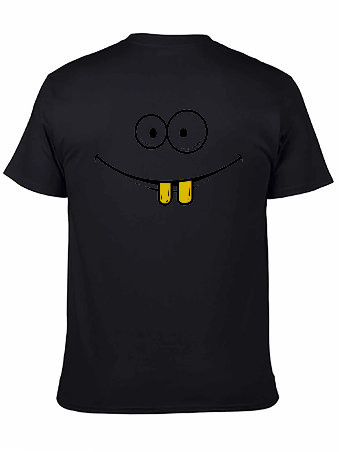 Black Funny Cartoon Face Graphic T-Shirt view 4