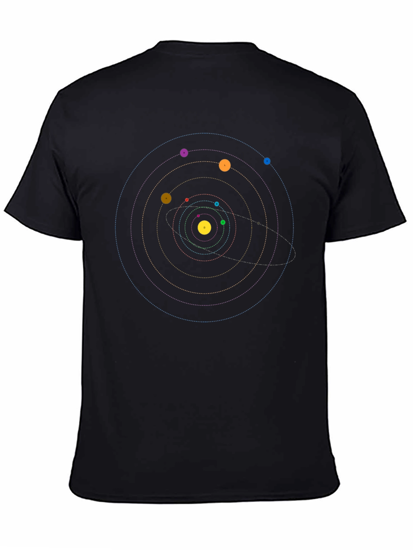 Black Solar System Graphic Tee - Space Exploration Shirt view 4