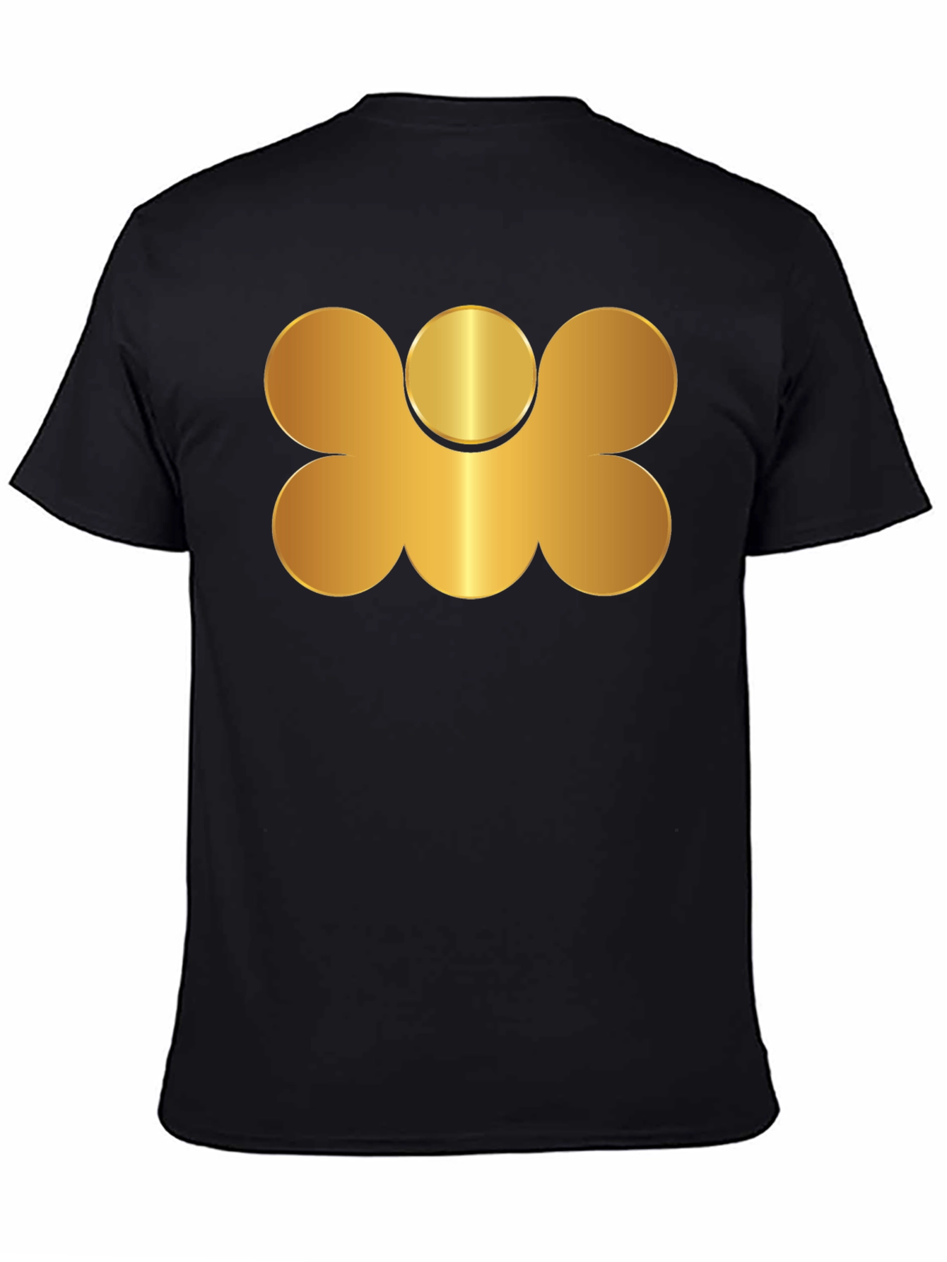 Black Gold Graphic Print Black T-Shirt view 4