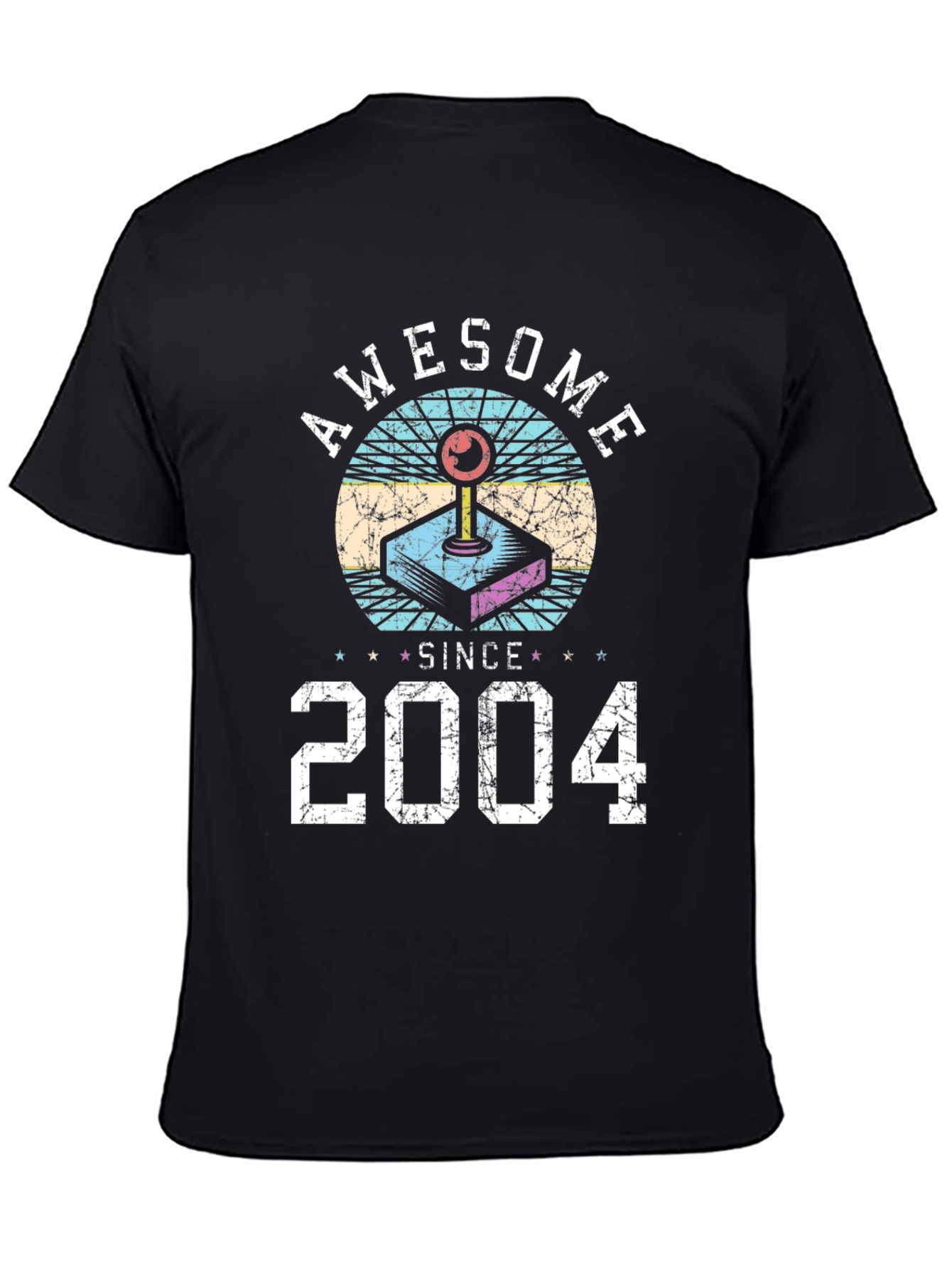 Black Awesome Since 2004 Gamer T-Shirt view 4