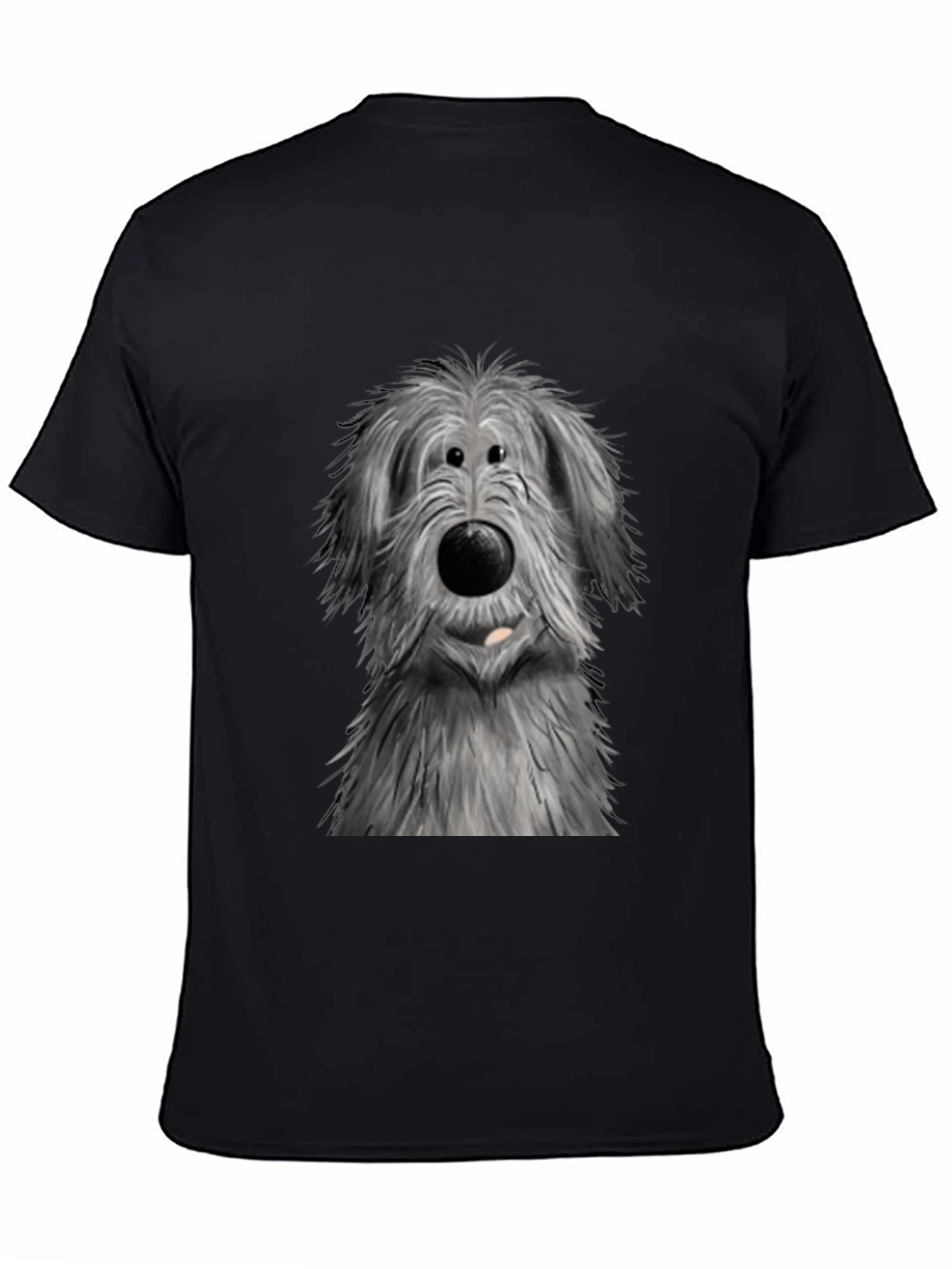 Black Cute Dog Graphic Print Black T-Shirt view 4