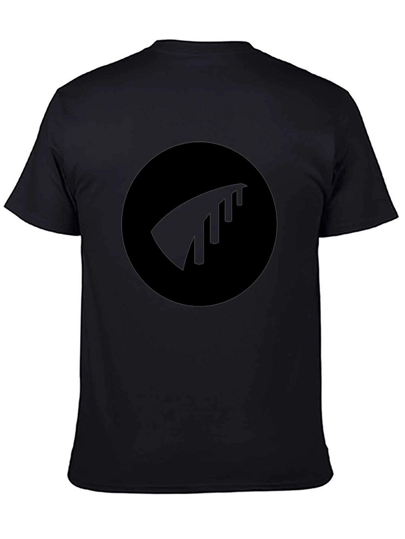 Black Black Tee with Minimalist Logo view 4