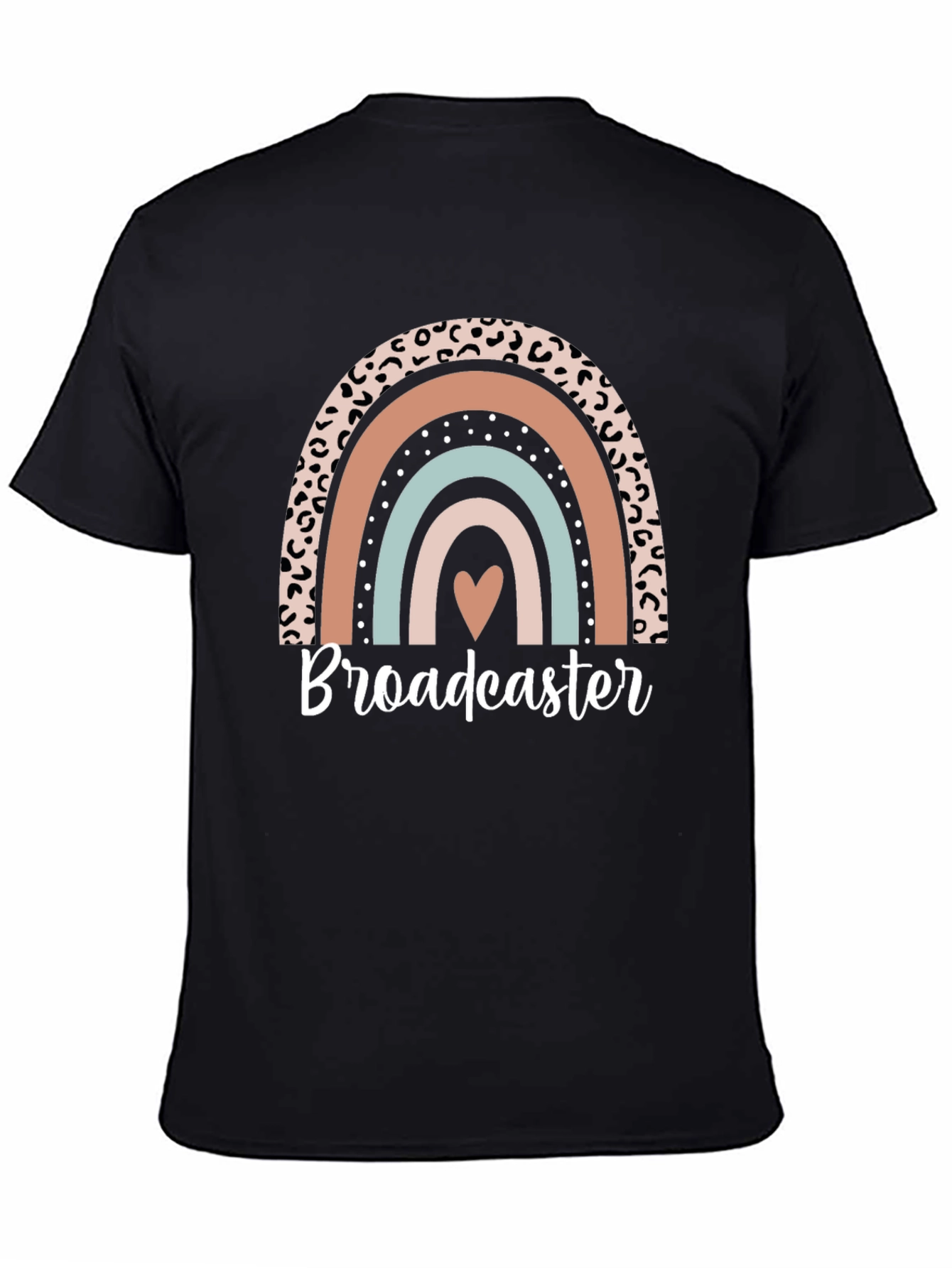 Black Broadcaster Rainbow Graphic Tee - Stylish Comfort view 4