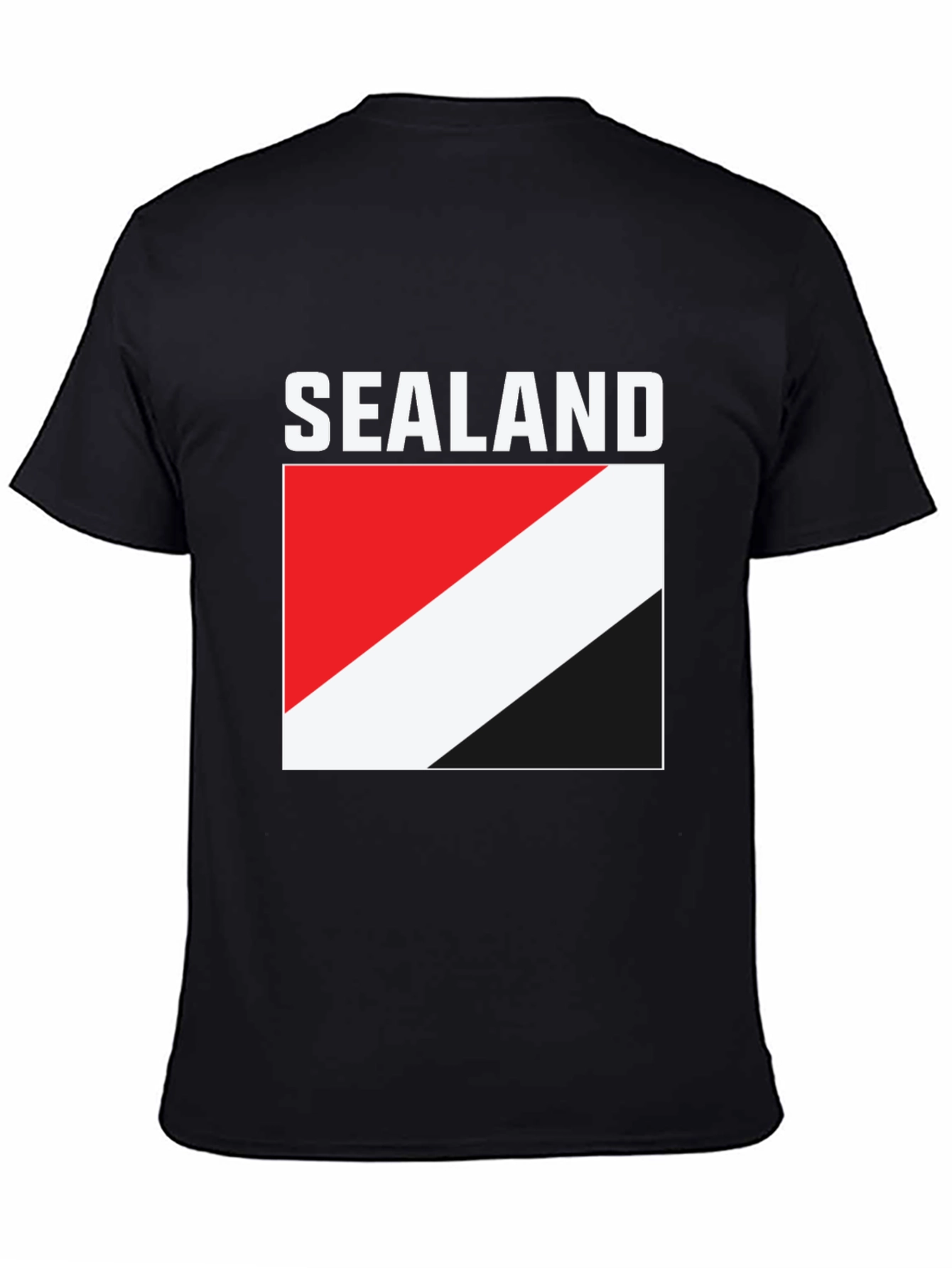 Black Principality of Sealand Flag T-Shirt view 4
