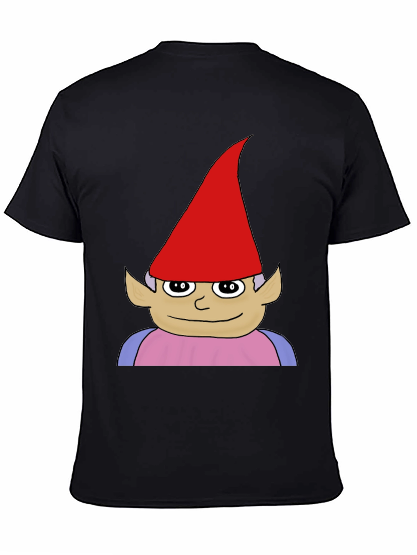 Black Gnome Graphic Tee - Black Casual Cotton T-Shirt view 4
