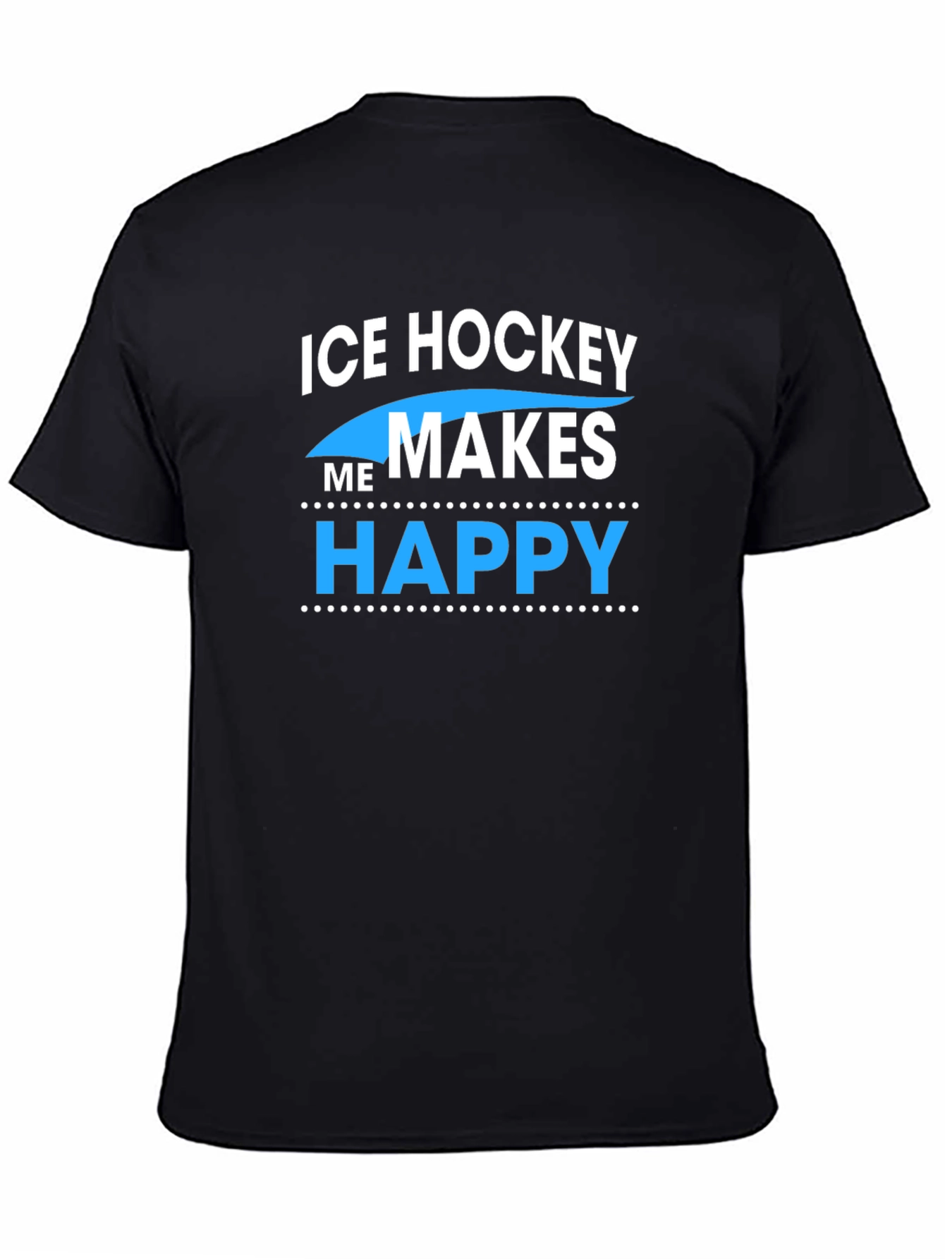 Black Ice Hockey Makes Me Happy Graphic T-Shirt view 4