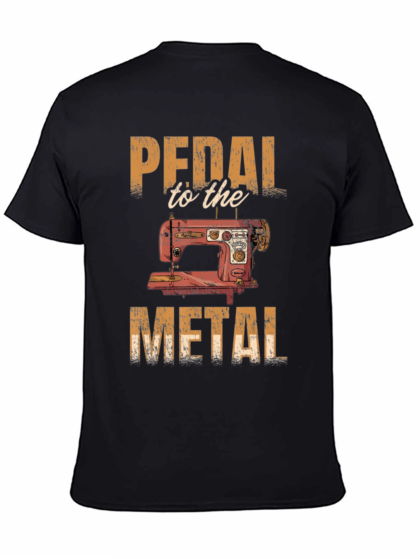 Black Pedal to the Metal Sewing Machine T-Shirt view 4