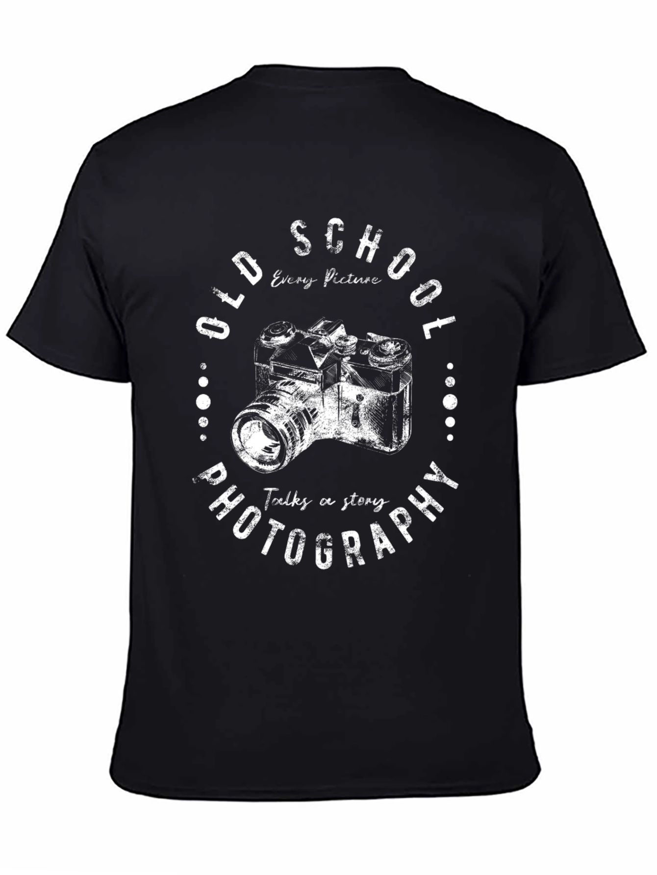 Black Vintage Camera Graphic T-Shirt - Old School Photography Tee view 4