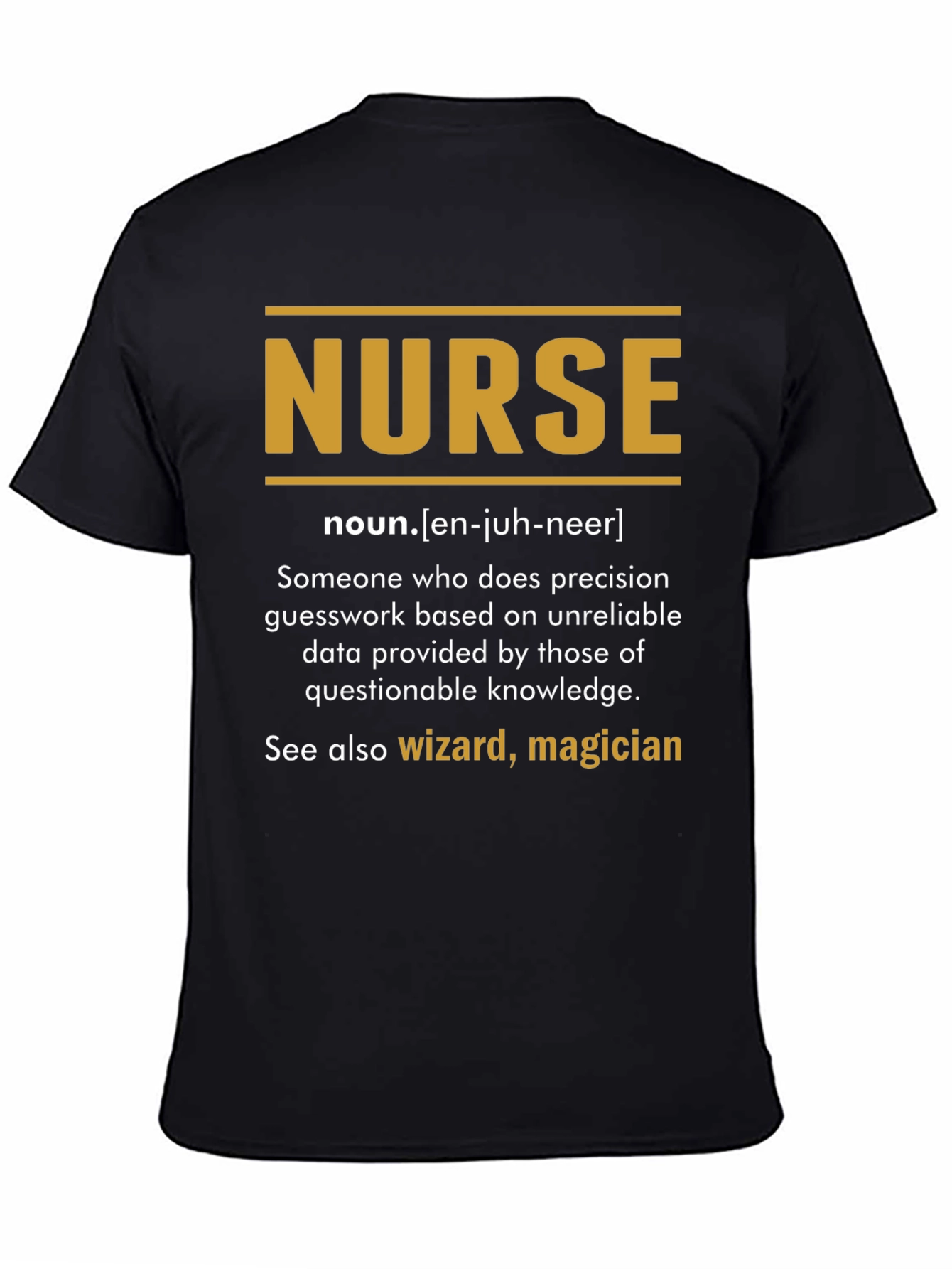 Black Funny Nurse Definition T-Shirt view 4
