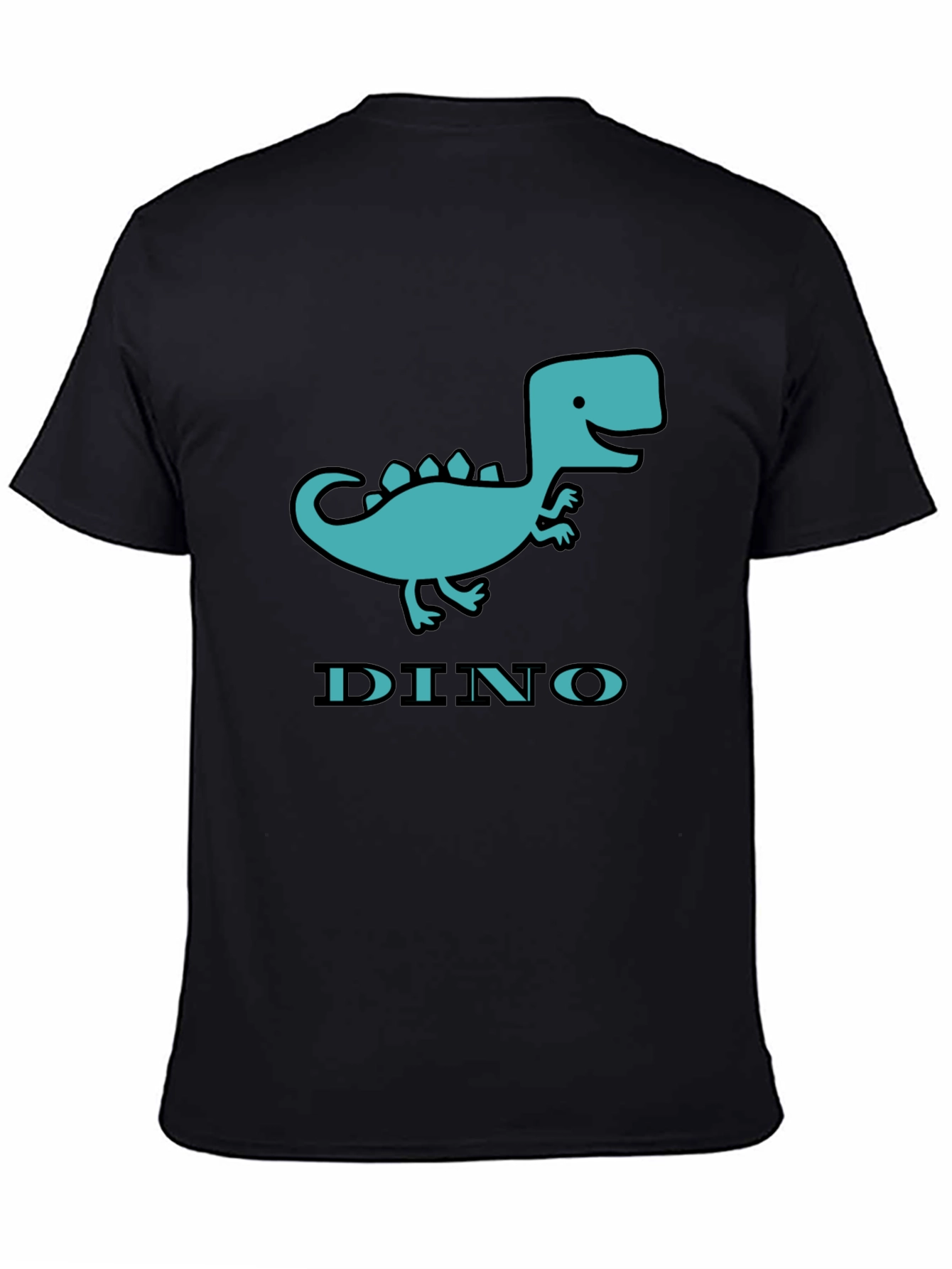 Black Dino T-Shirt - Cute Cartoon Dinosaur Graphic Tee view 4