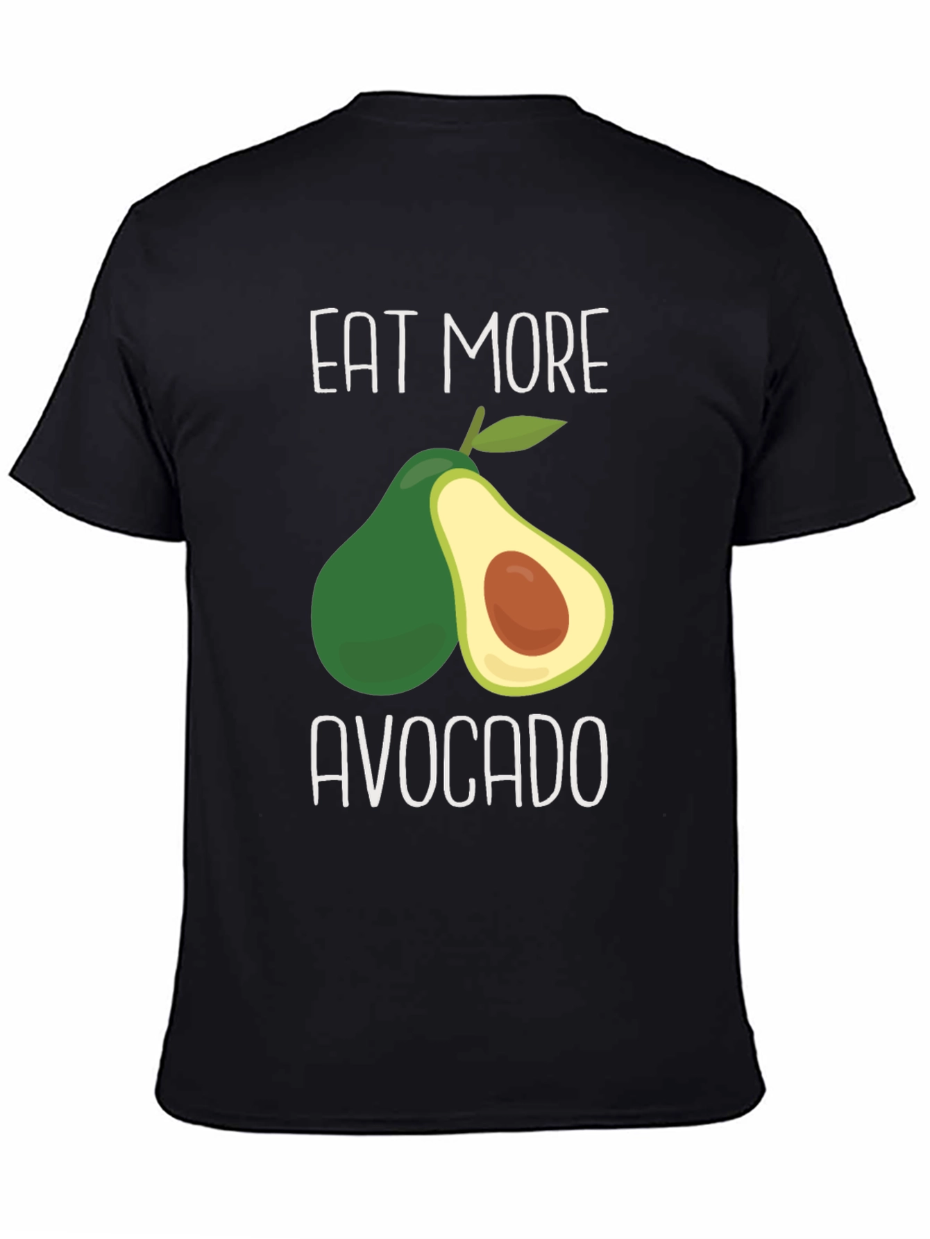 Black Eat More Avocado Graphic T-Shirt - Unisex Cotton Tee view 4
