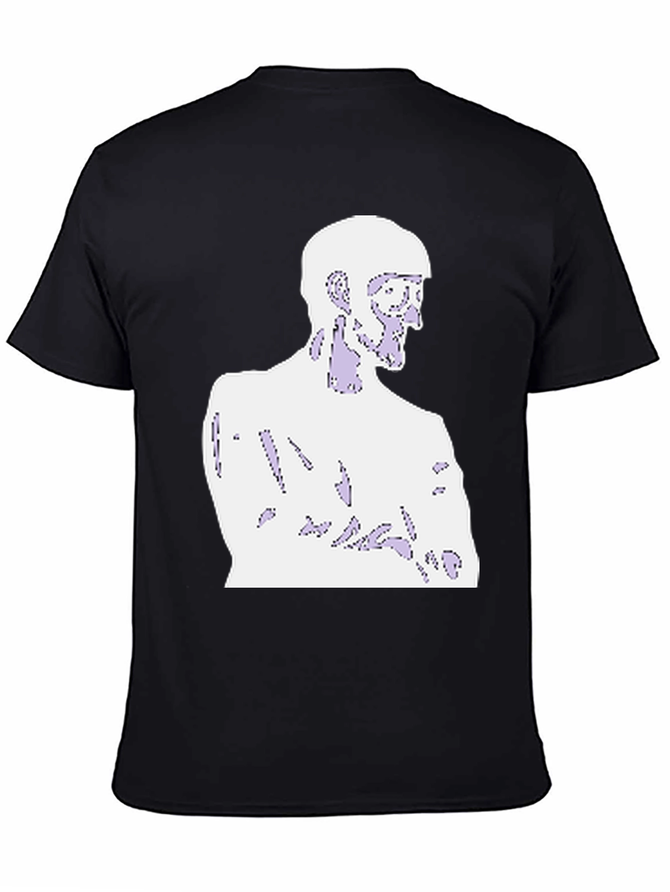 Black Abstract Figure Graphic Tee - Black Cotton Blend view 4