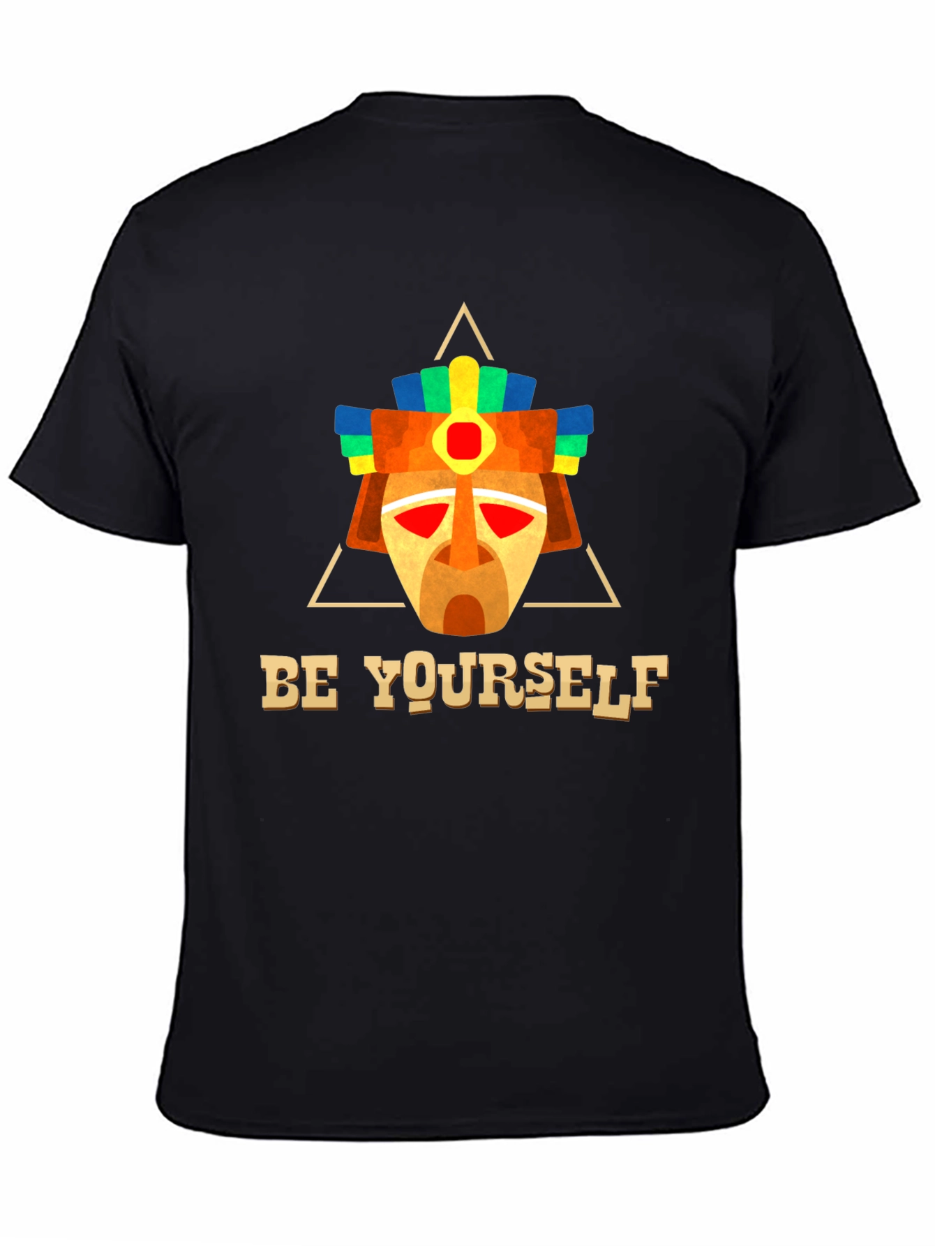 Black Be Yourself Aztec Mask T-Shirt view 4