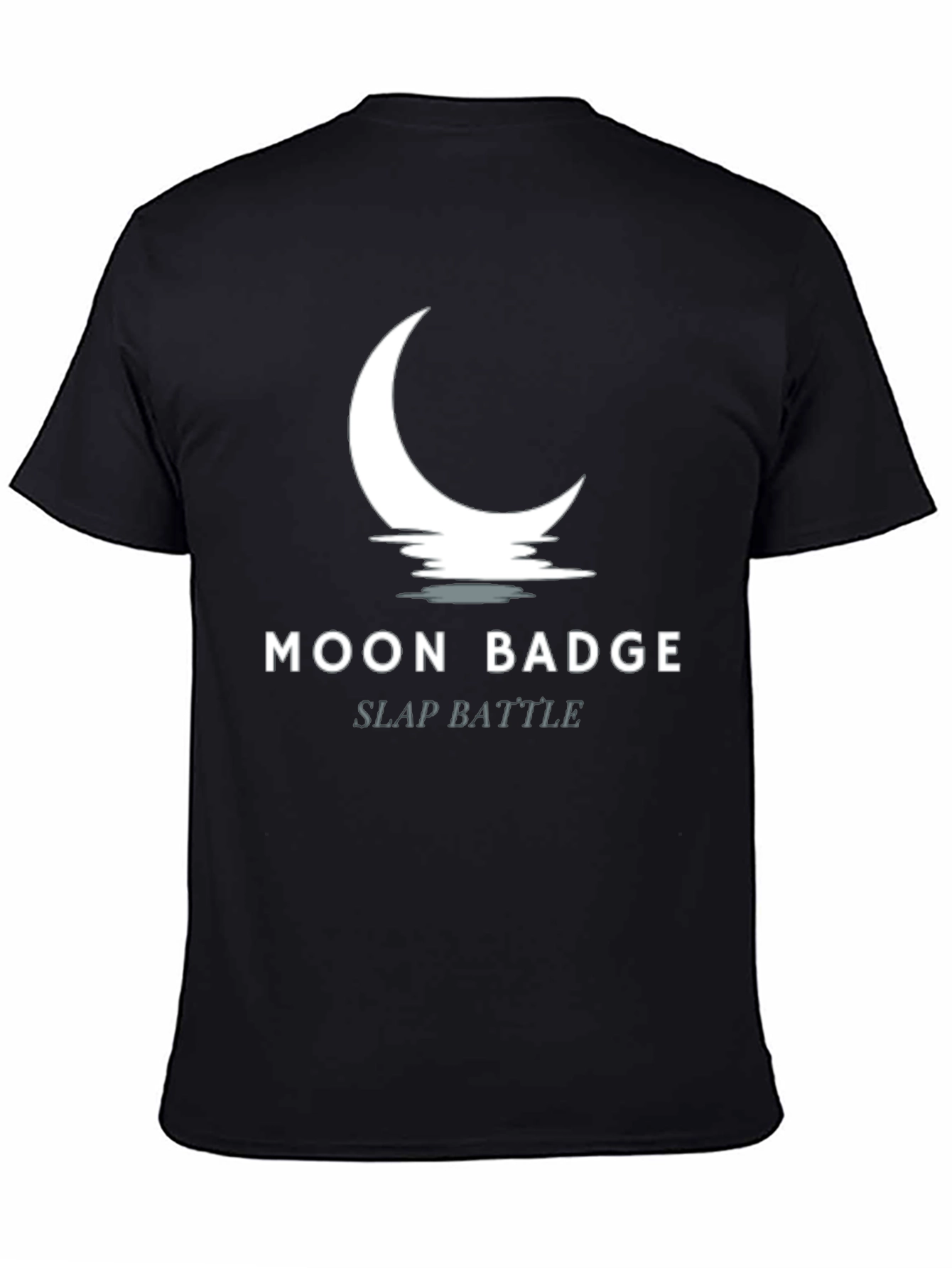 Black Moon Badge Slap Battle Black T-Shirt view 4
