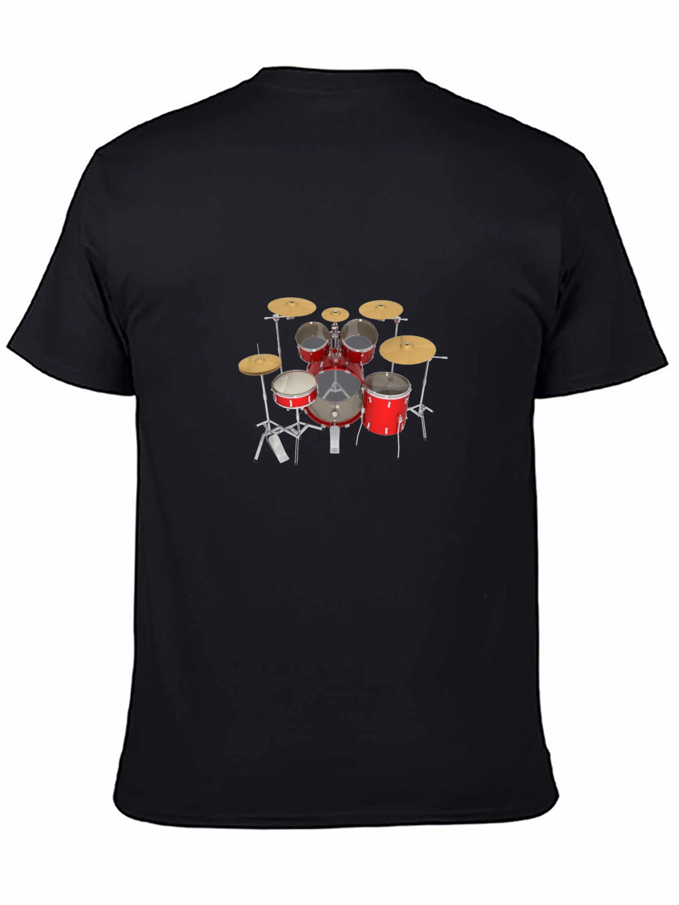 Black Drum Kit Graphic Print Black T-Shirt view 4